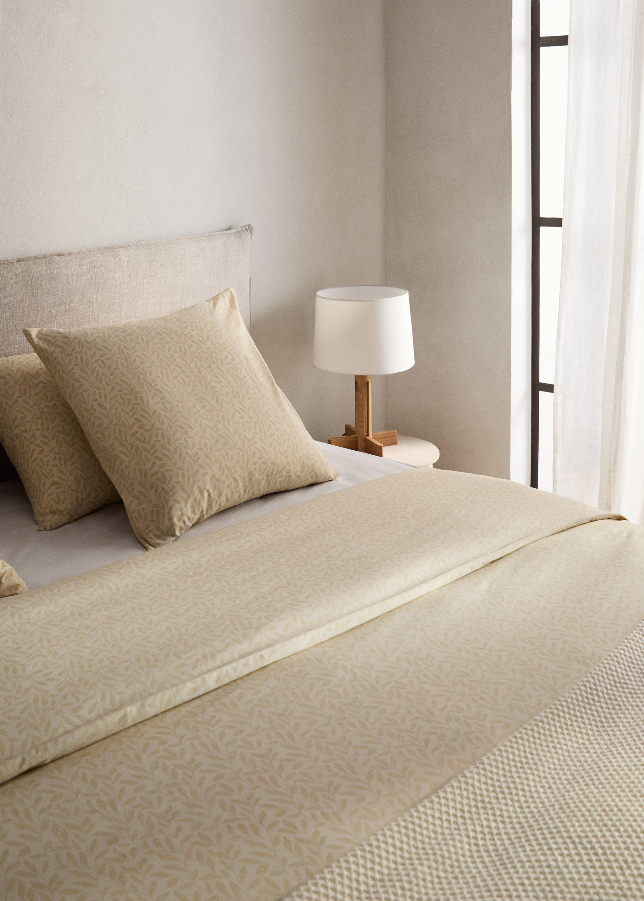 Percale cotton duvet cover with leaf print for 150/160 cm bed - Details of the article 7