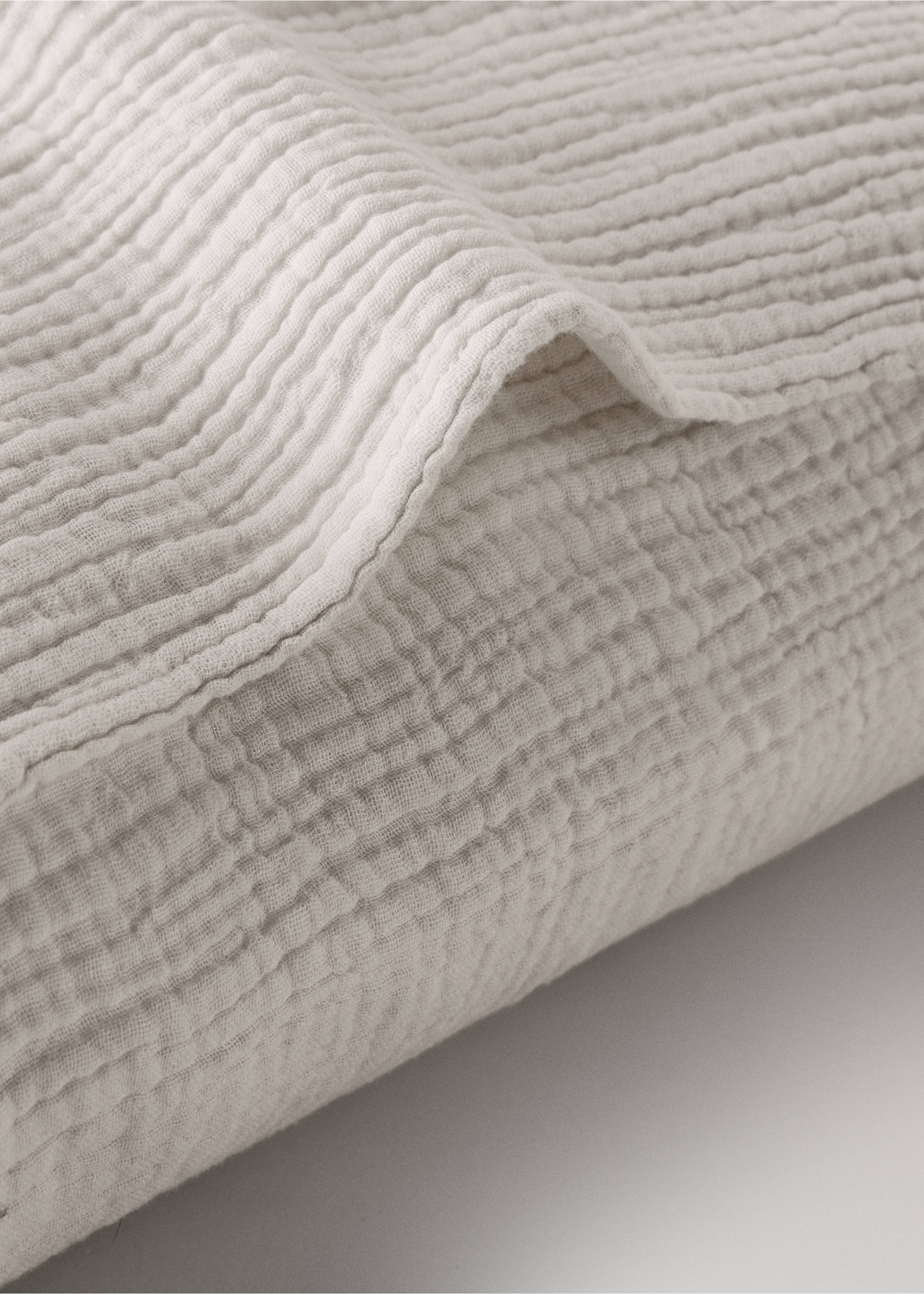 Two cotton gauze pillowcases 50x75cm - Details of the article 3, Grey. Ref: 17033823-00.