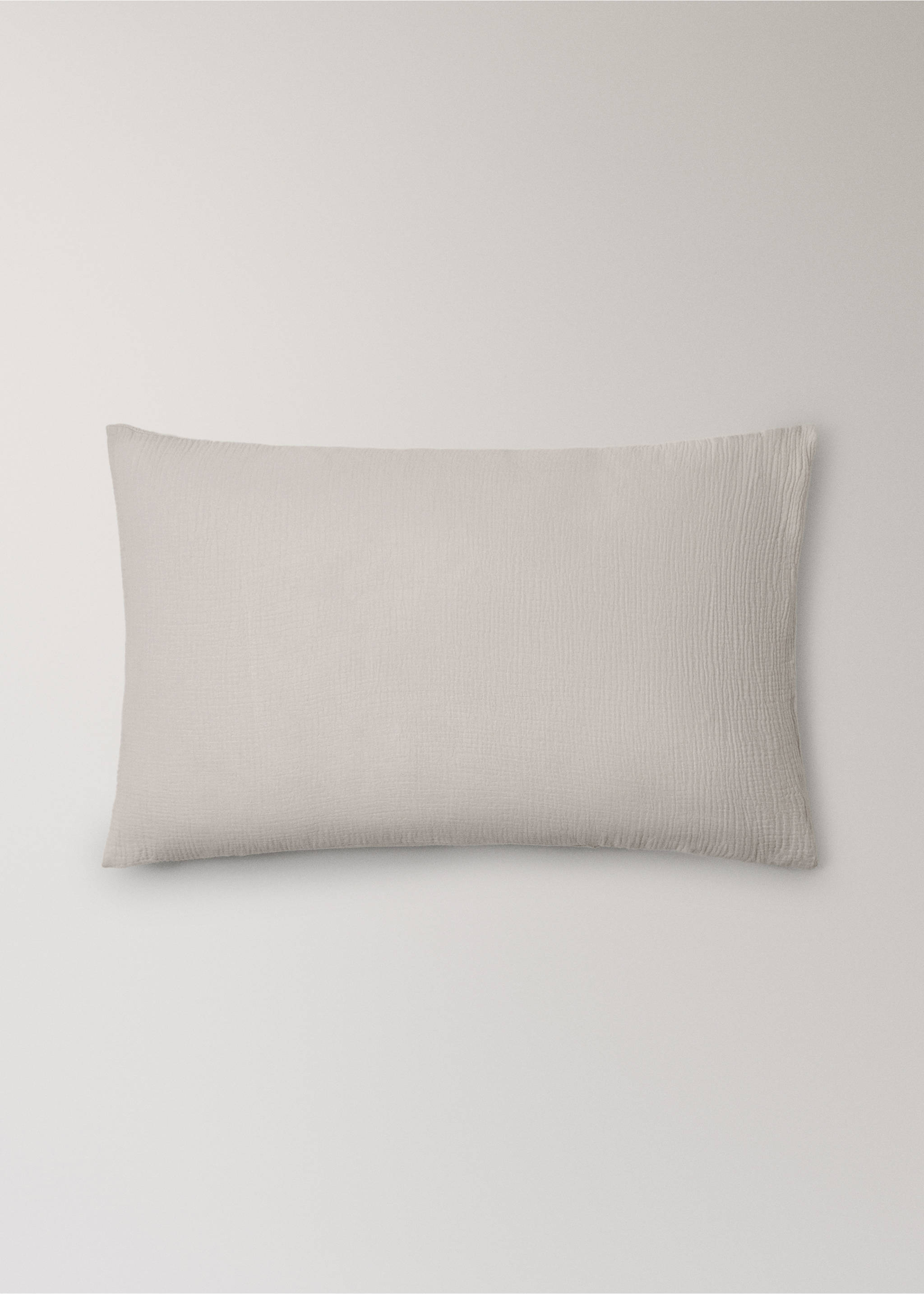 Two cotton gauze pillowcases 50x75cm - Article without model, Grey. Ref: 17033823-00.