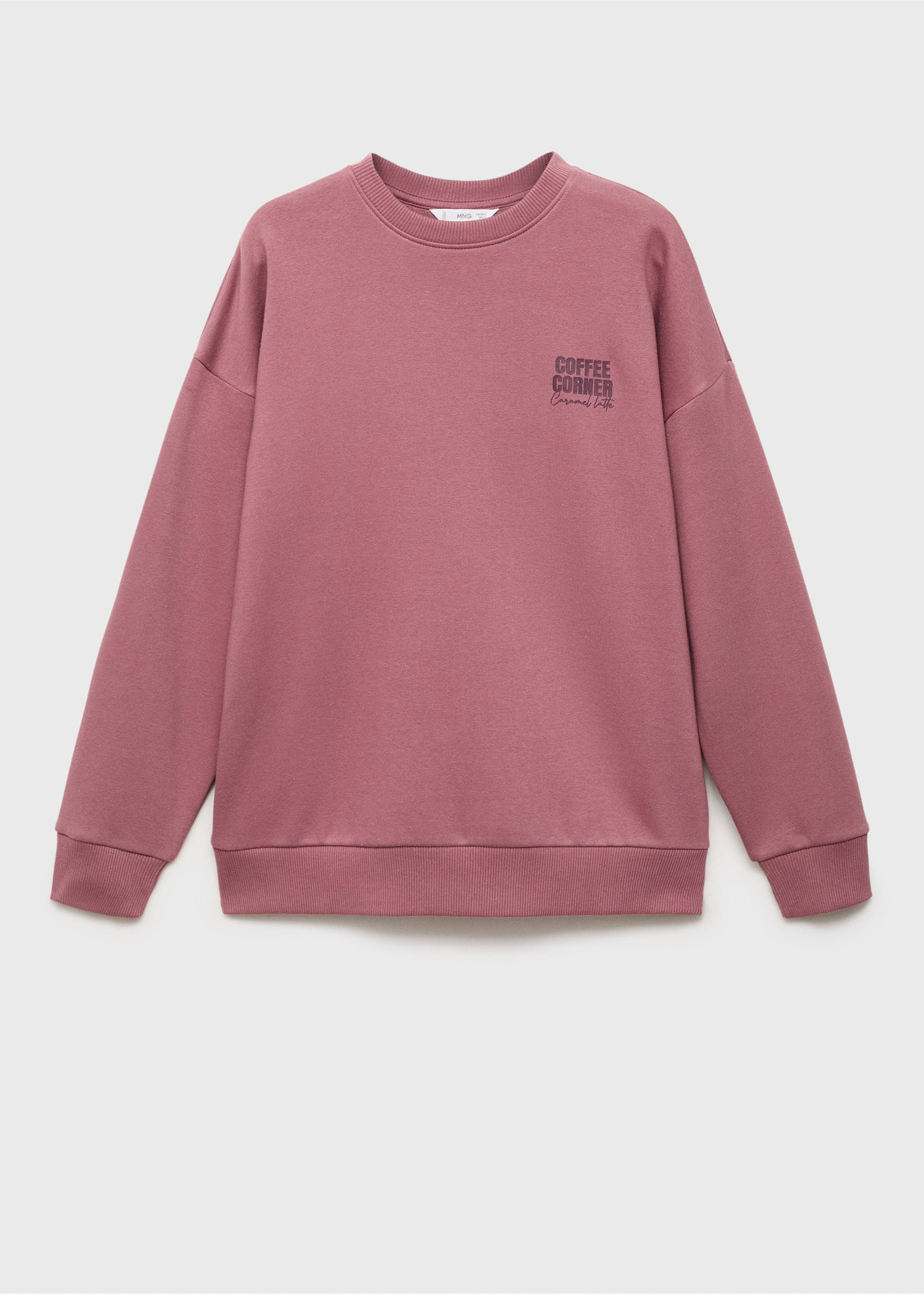 Printed cotton sweatshirt - Article without model, Pastel Pink. Ref: 17034074-00.