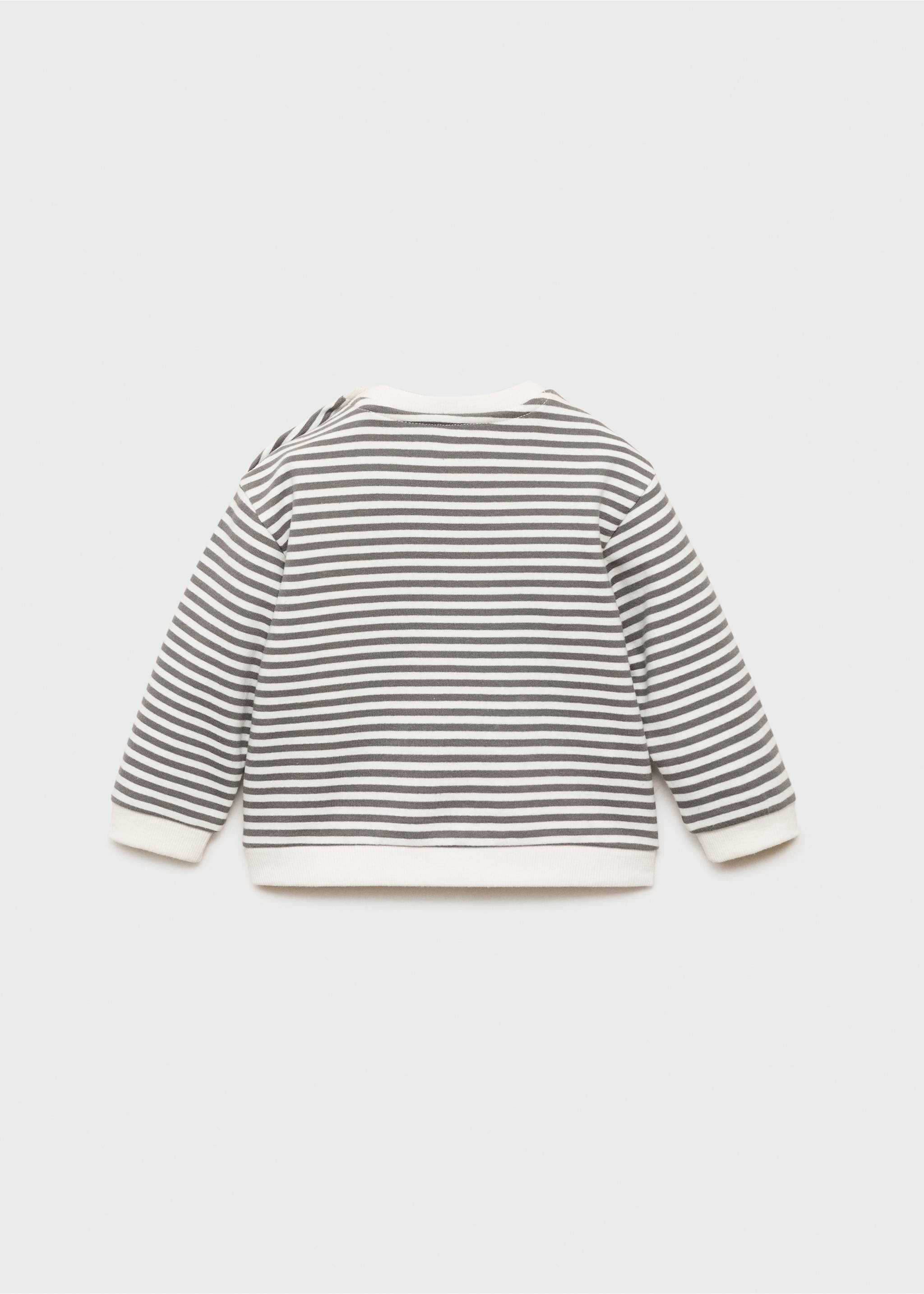 Striped cotton-blend sweatshirt - Reverse of the article, Charcoal. Ref: 17034081-00.
