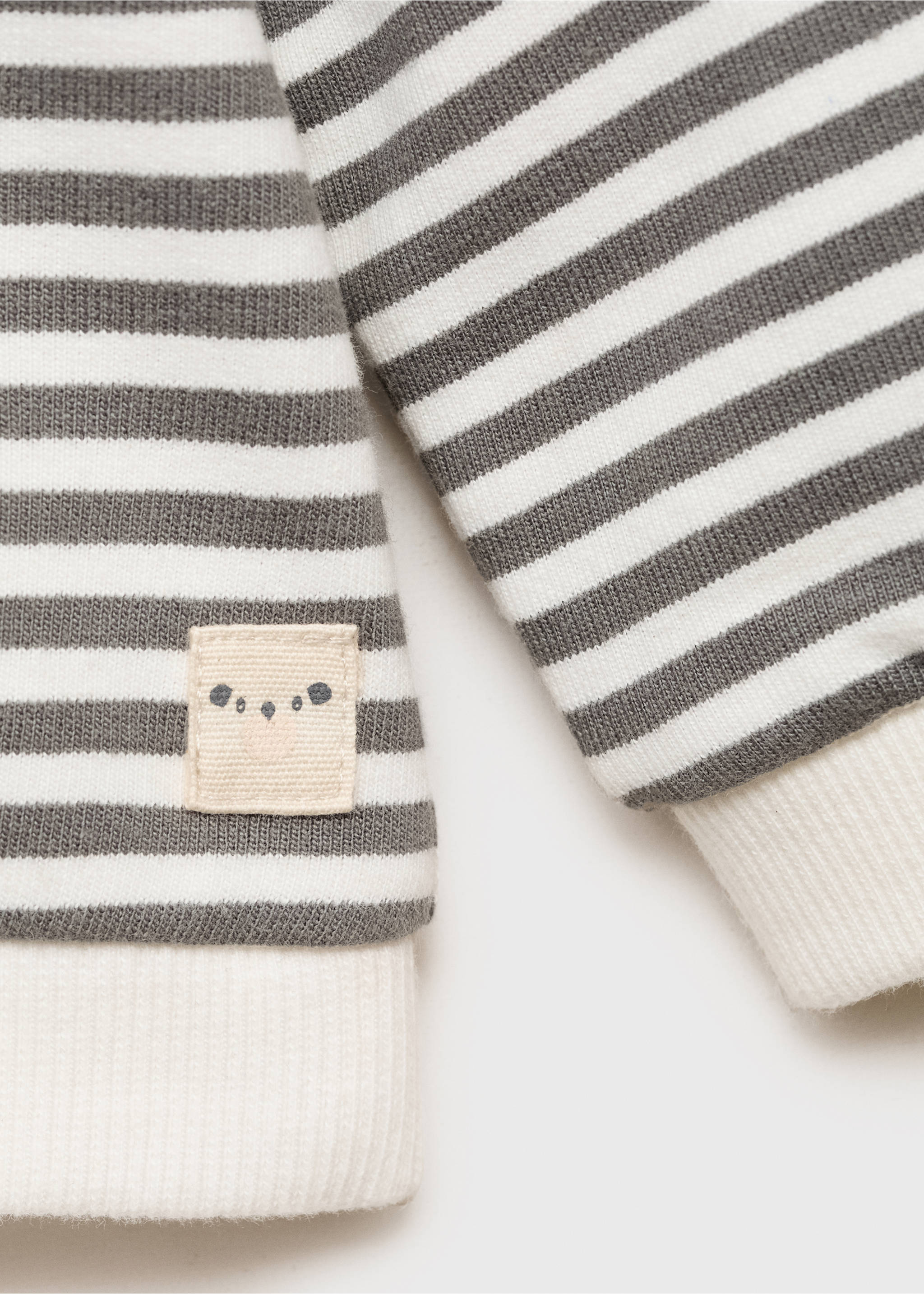 Striped cotton-blend sweatshirt - Details of the article 8, Charcoal. Ref: 17034081-00.