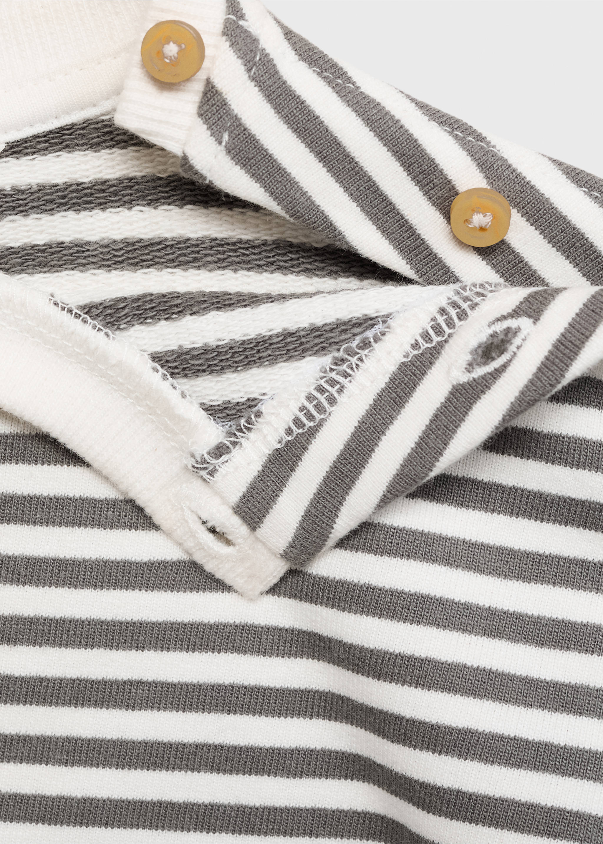 Striped cotton-blend sweatshirt - Details of the article 0, Charcoal. Ref: 17034081-00.