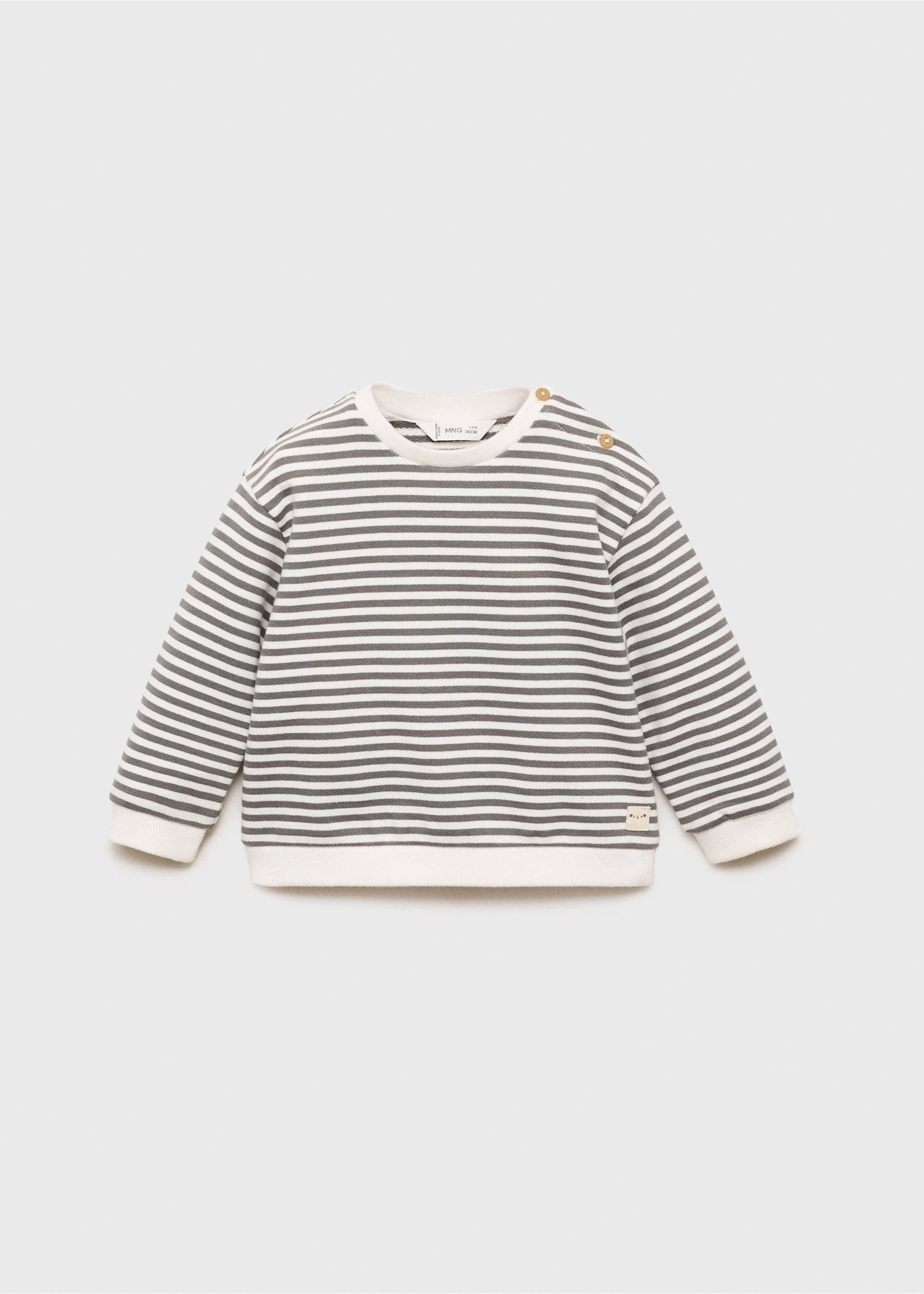 Striped cotton-blend sweatshirt - Article without model, Charcoal. Ref: 17034081-00.