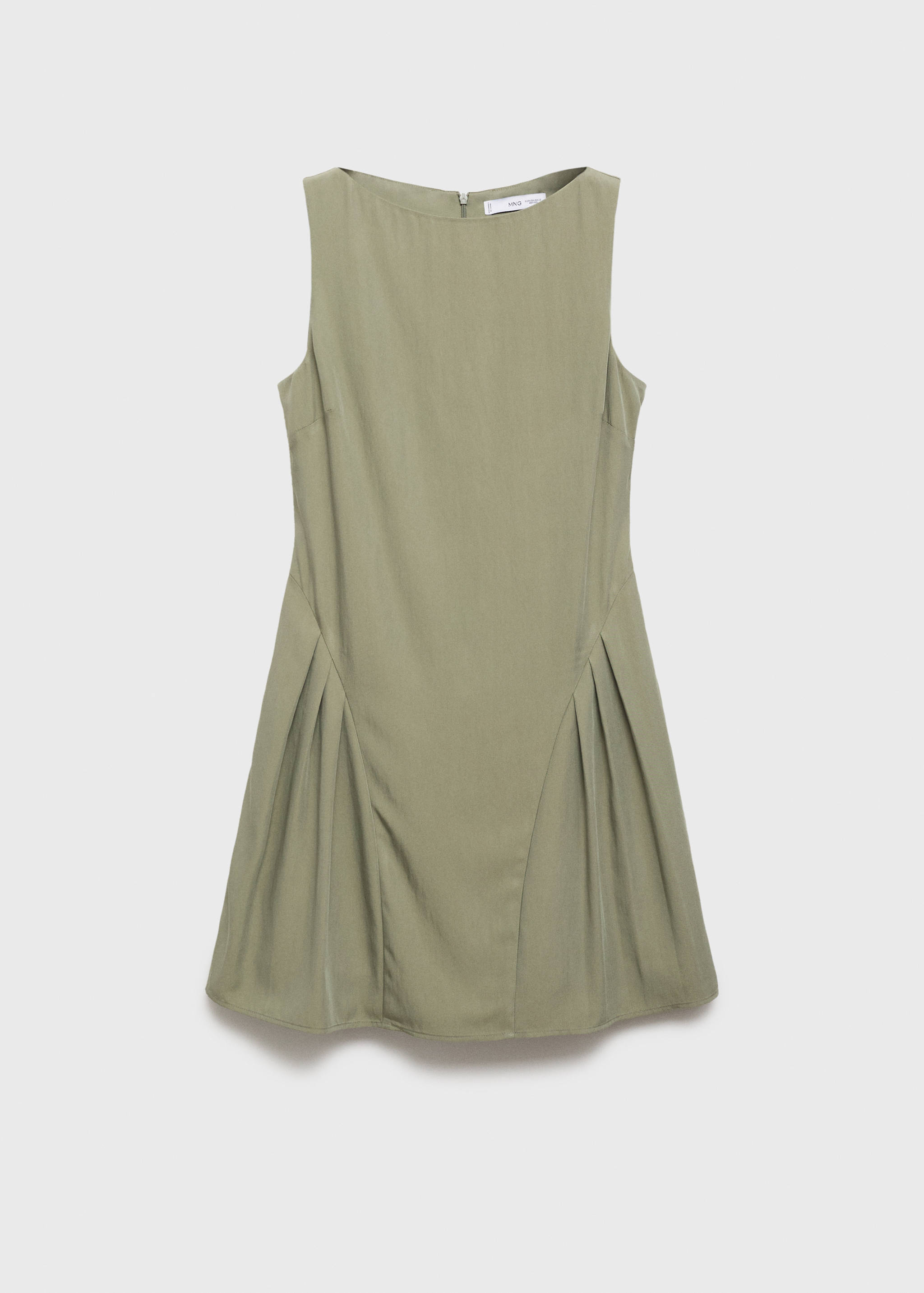 Boat-neck dress with pleats - Article without model