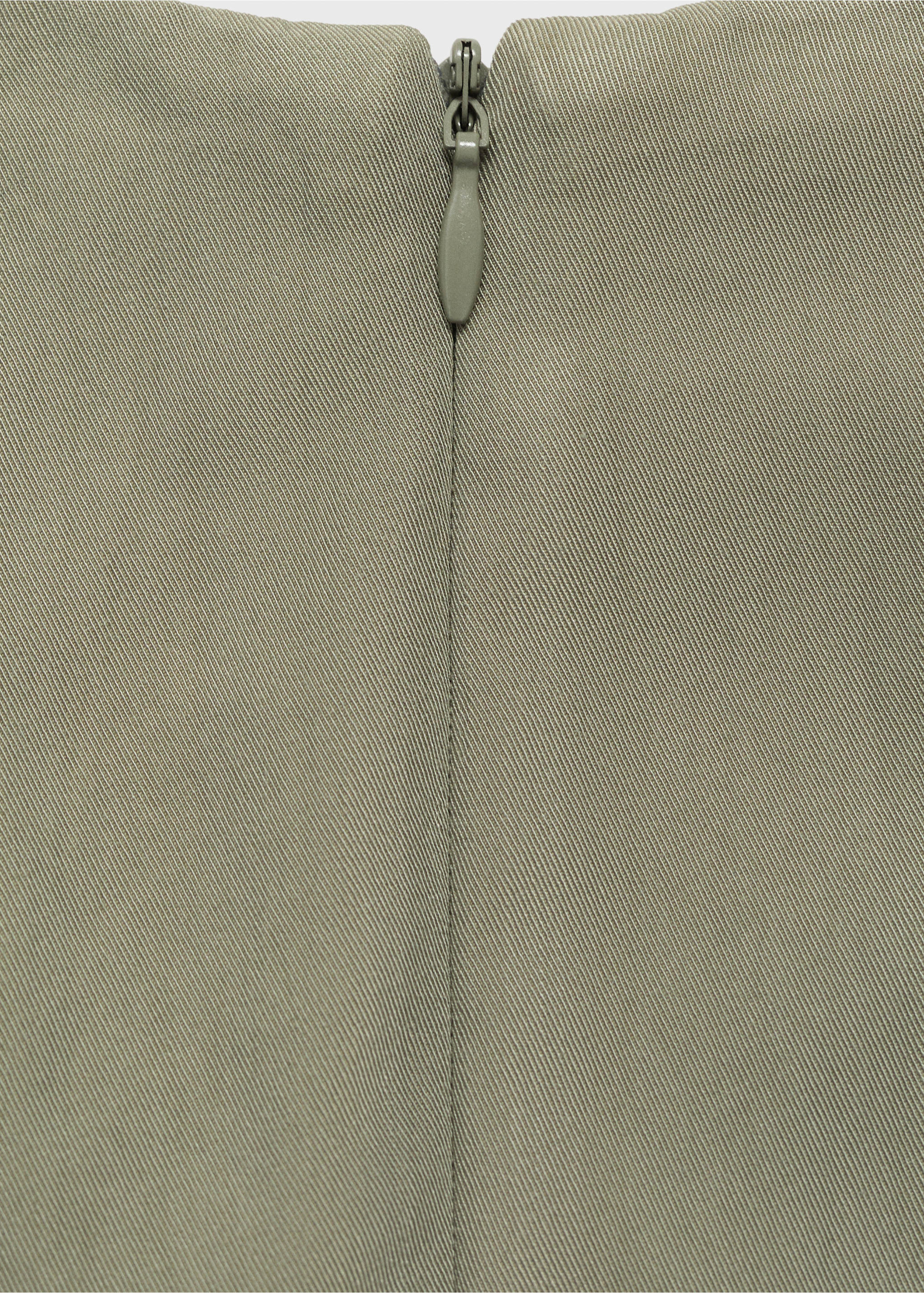 Vestido cuello barco pliegues - Detalle del artículo 0, Khaki. Ref: 17034083-00.