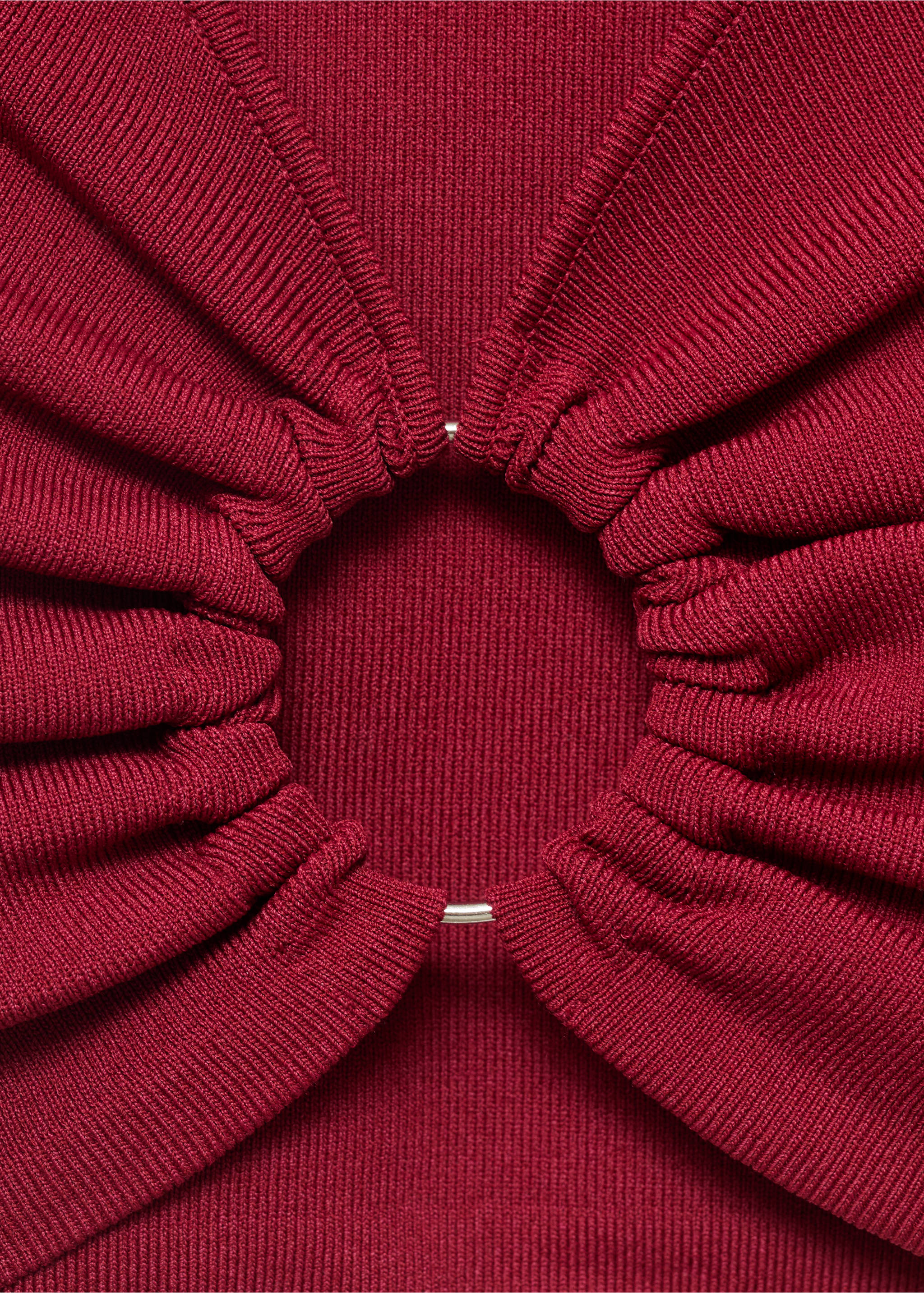 Knitted top with hoop detail - Details of the article 0, Wine. Ref: 17034084-00.