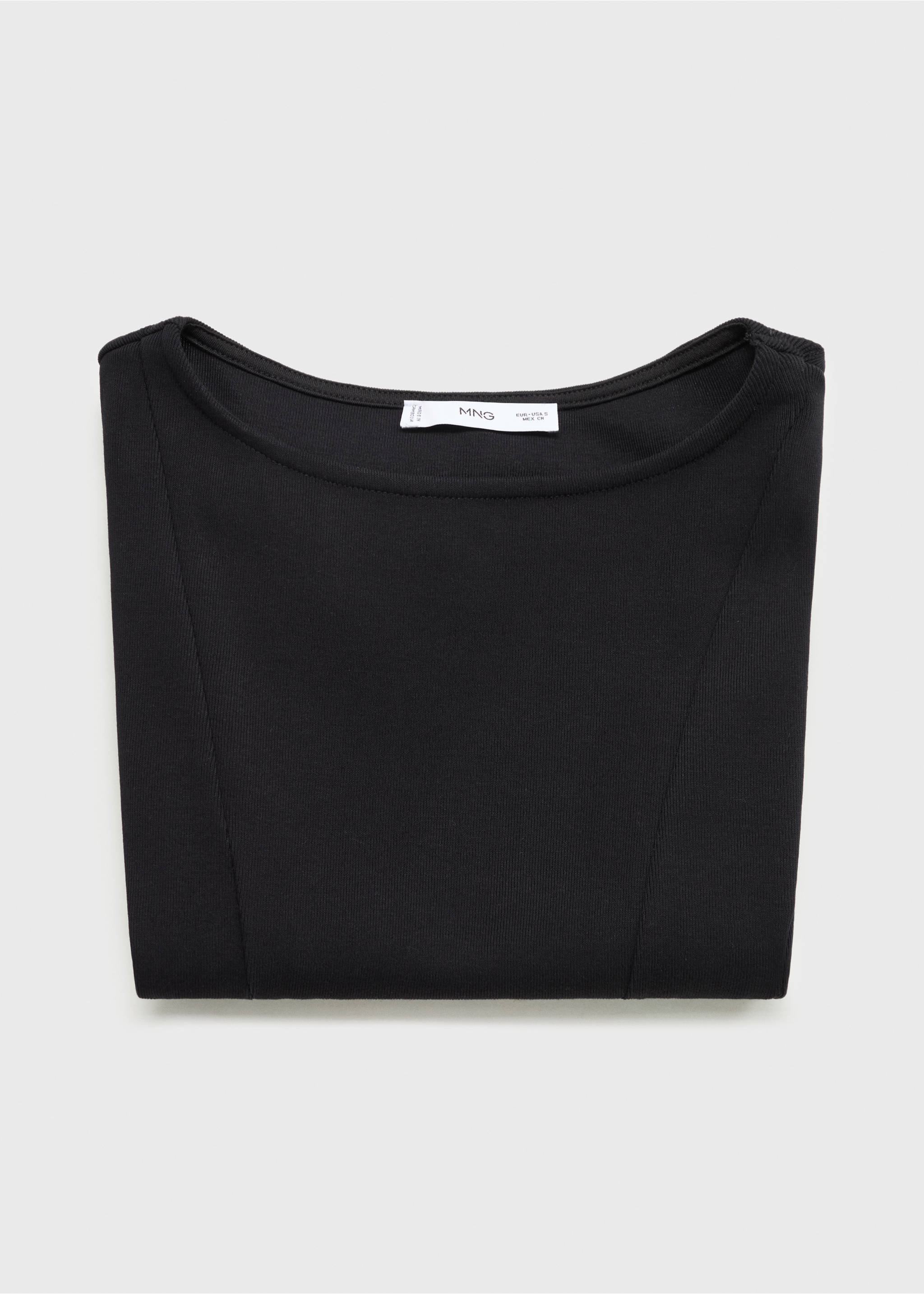 A-line cotton tee - Details of the article 0, Black. Ref: 17034086-00.