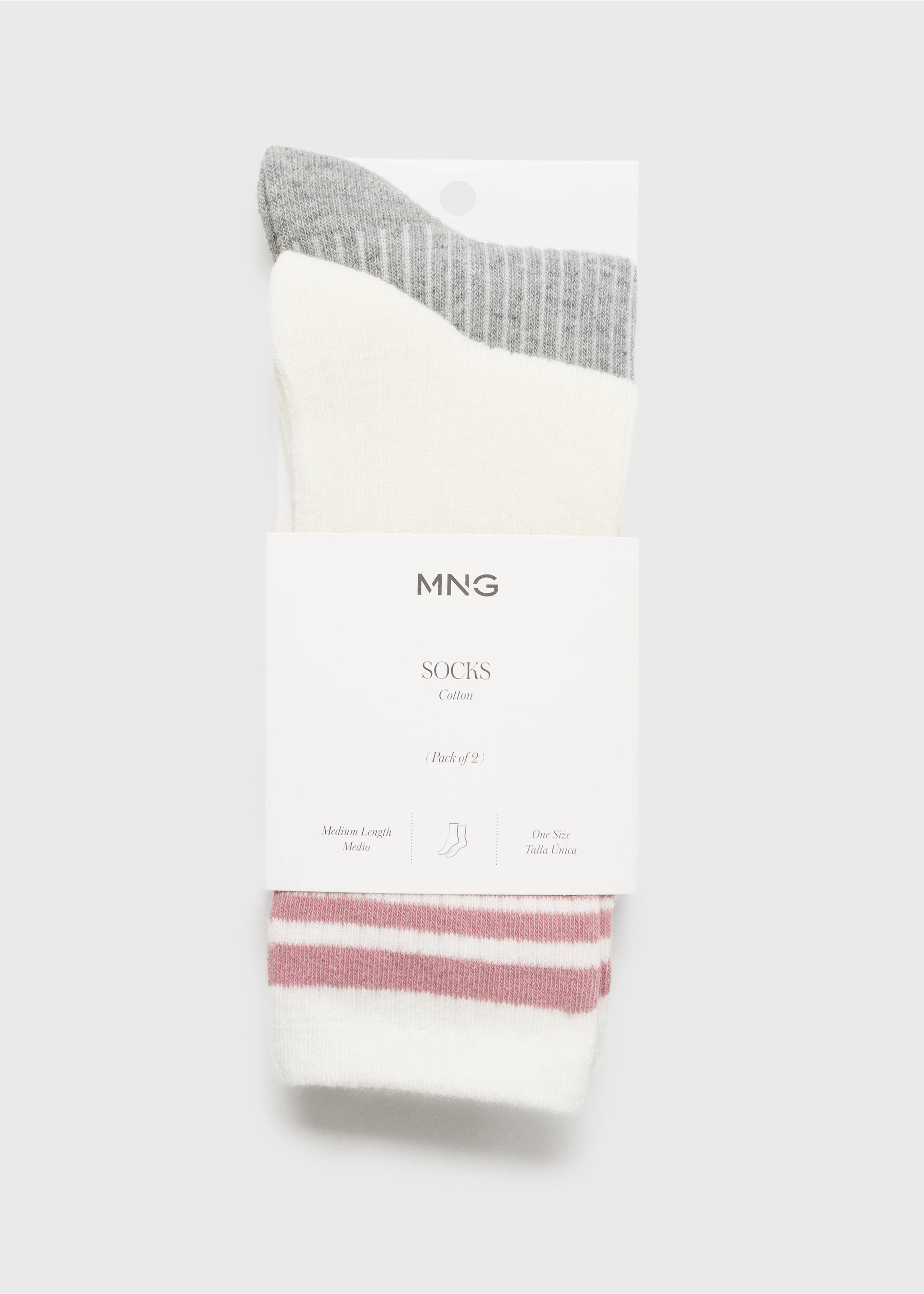 2 pack mixed socks - Details of the article 0, White. Ref: 17034089-00.
