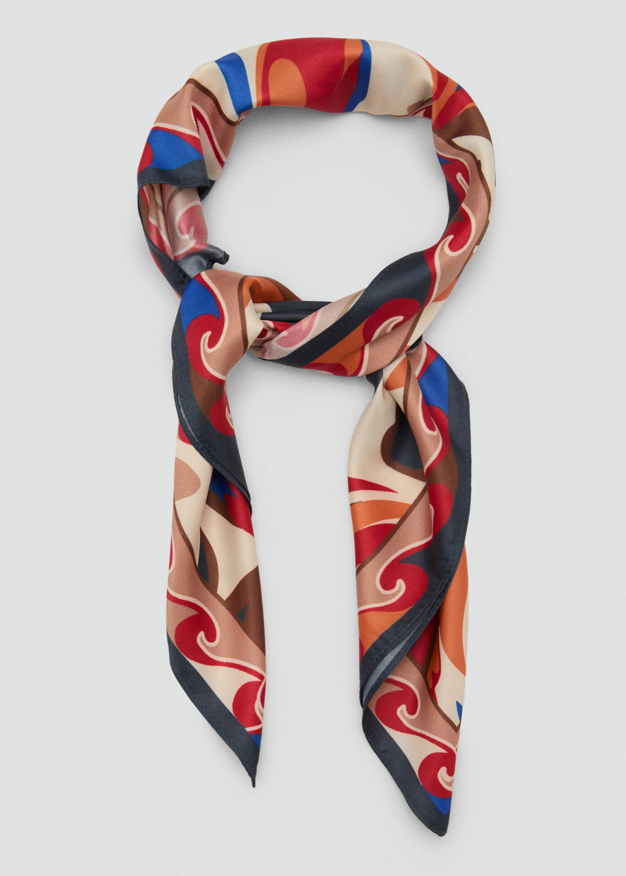Abstract-print satin scarf - Details of the article 1