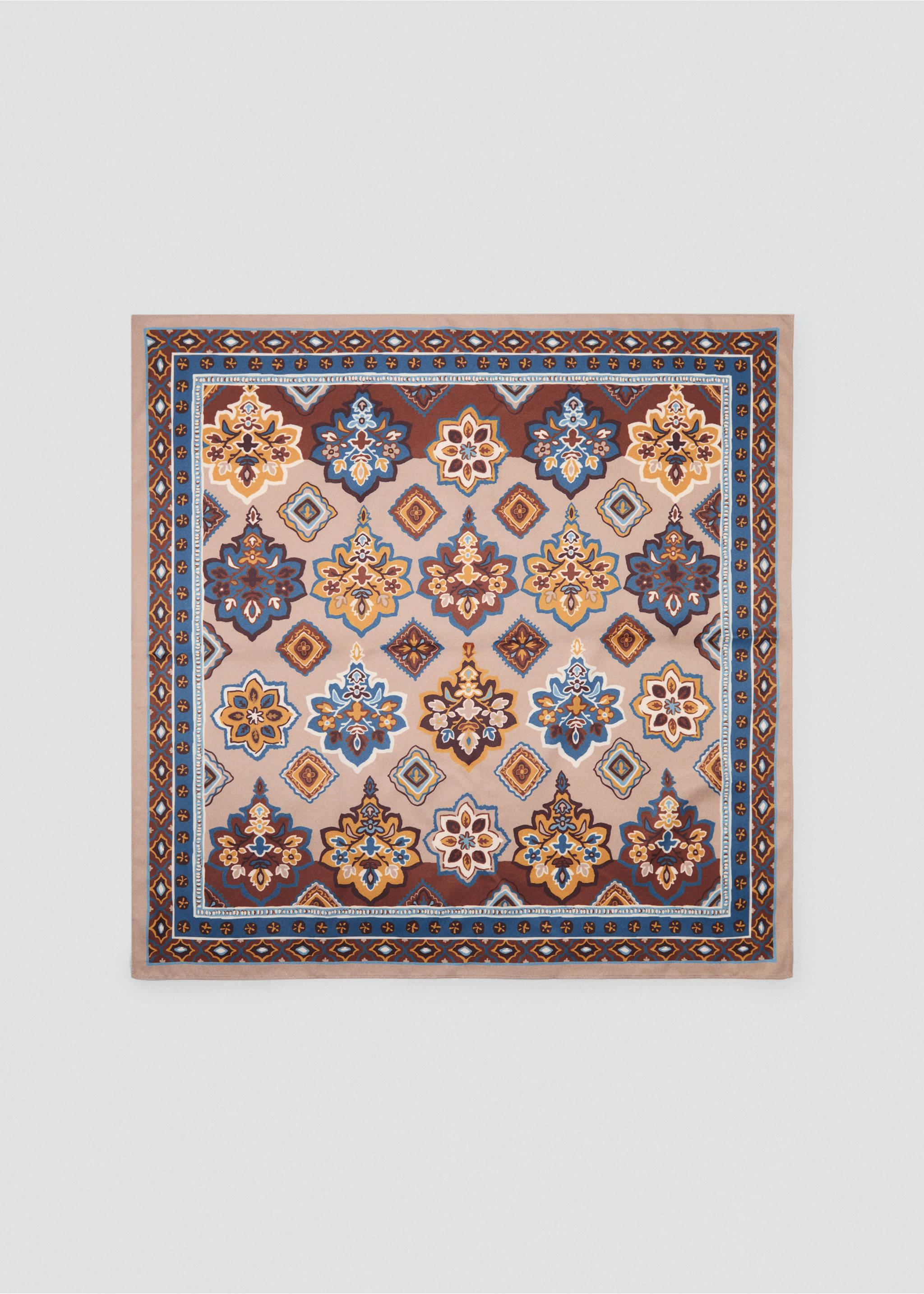 Paisley satin scarf - Article without model, Brown. Ref: 17034091-00.