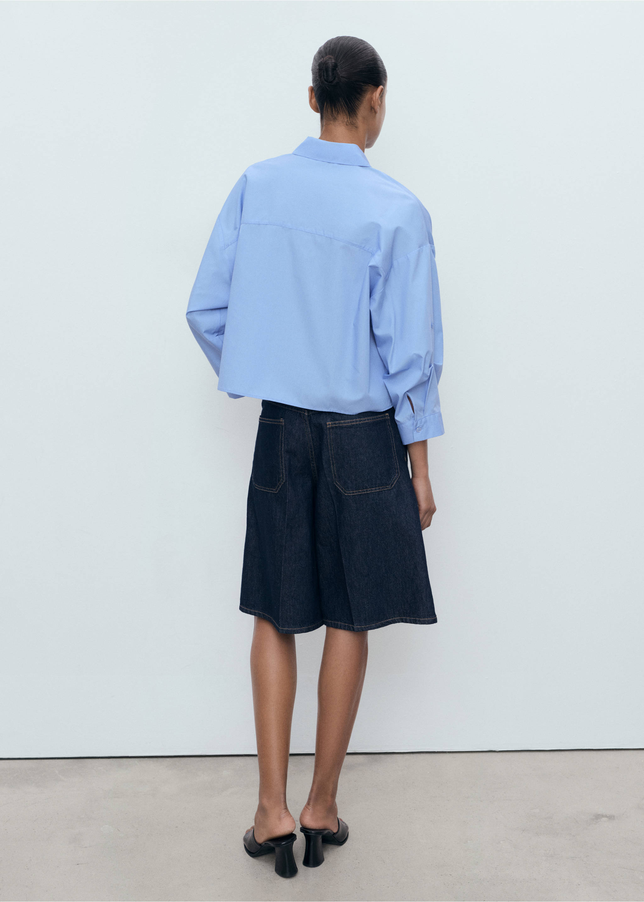 Pocket oversize shirt - Reverse of the article, Blue. Ref: 17034092-00.