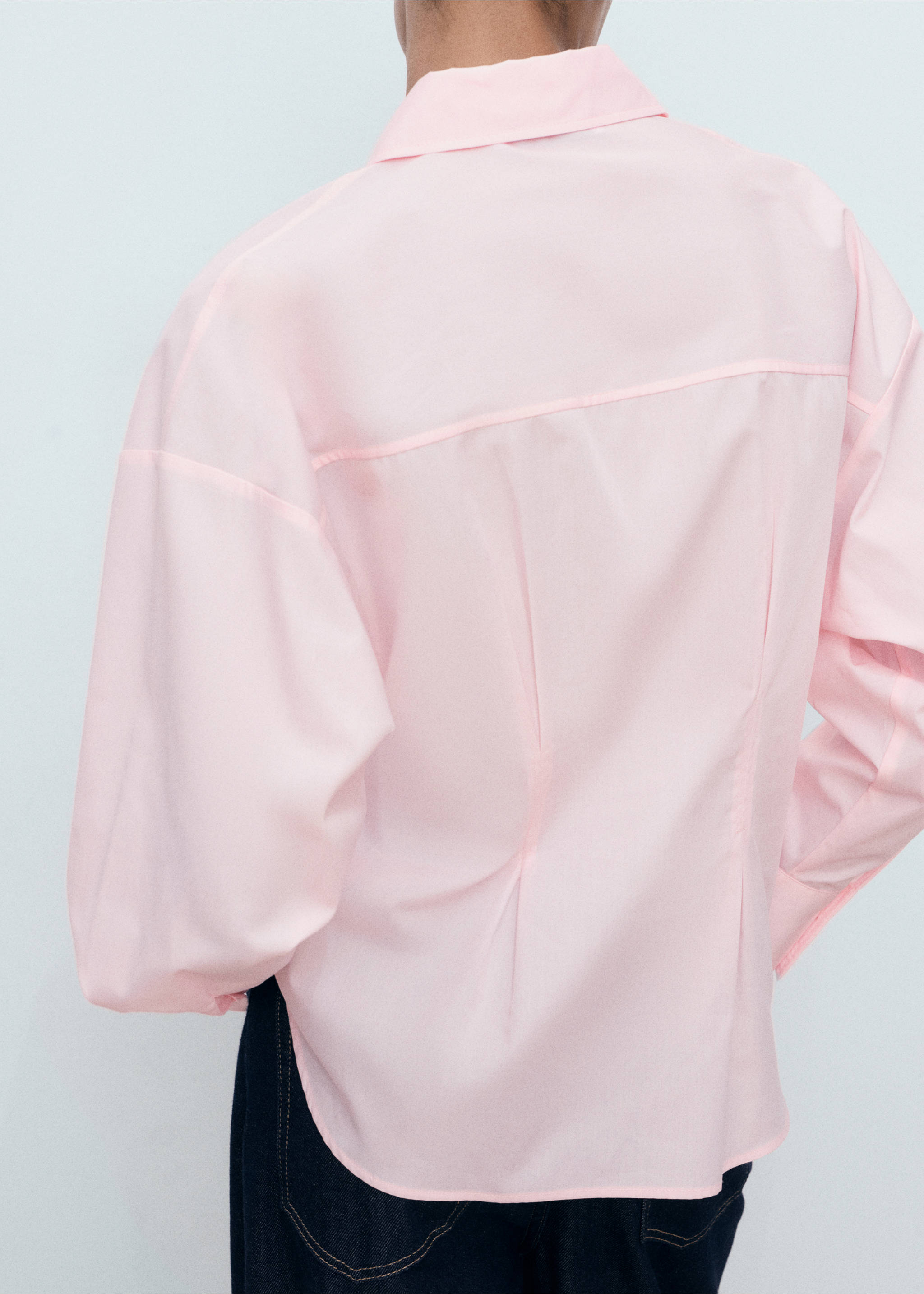 Shirt with pleats and pockets - Reverse of the article, Pink. Ref: 17034093-00.