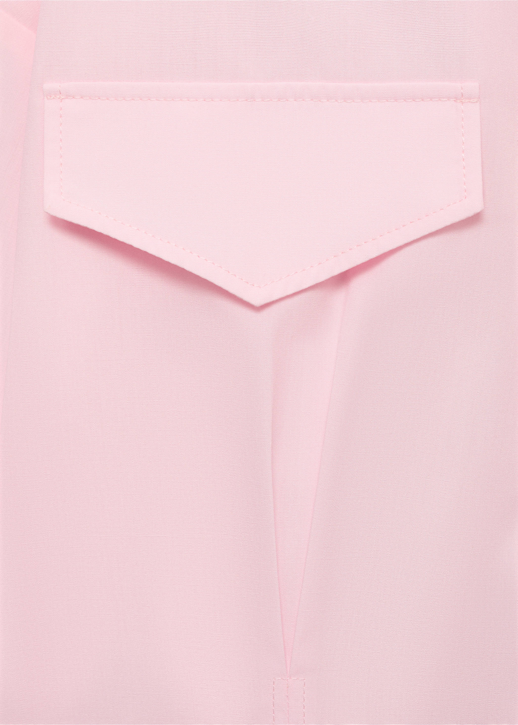 Shirt with pleats and pockets - Details of the article 8, Pink. Ref: 17034093-00.