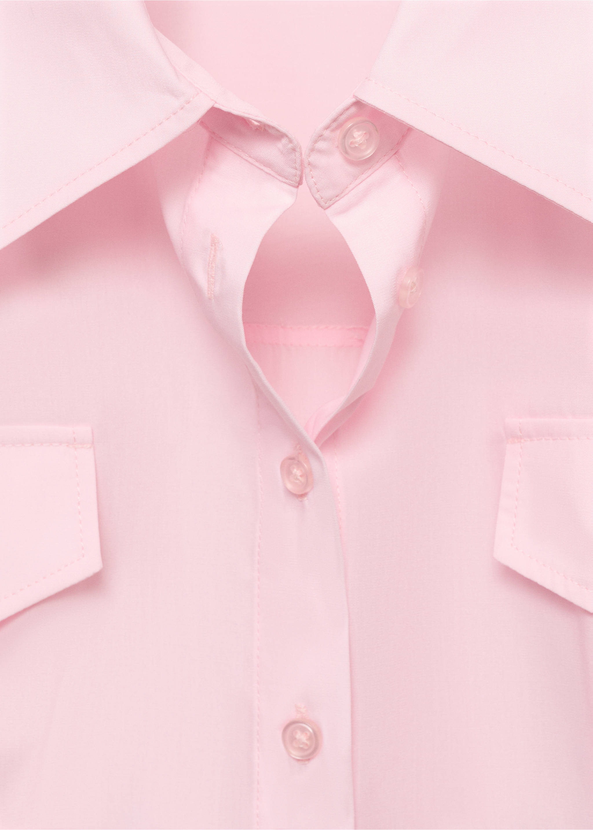 Shirt with pleats and pockets - Details of the article 0, Pink. Ref: 17034093-00.