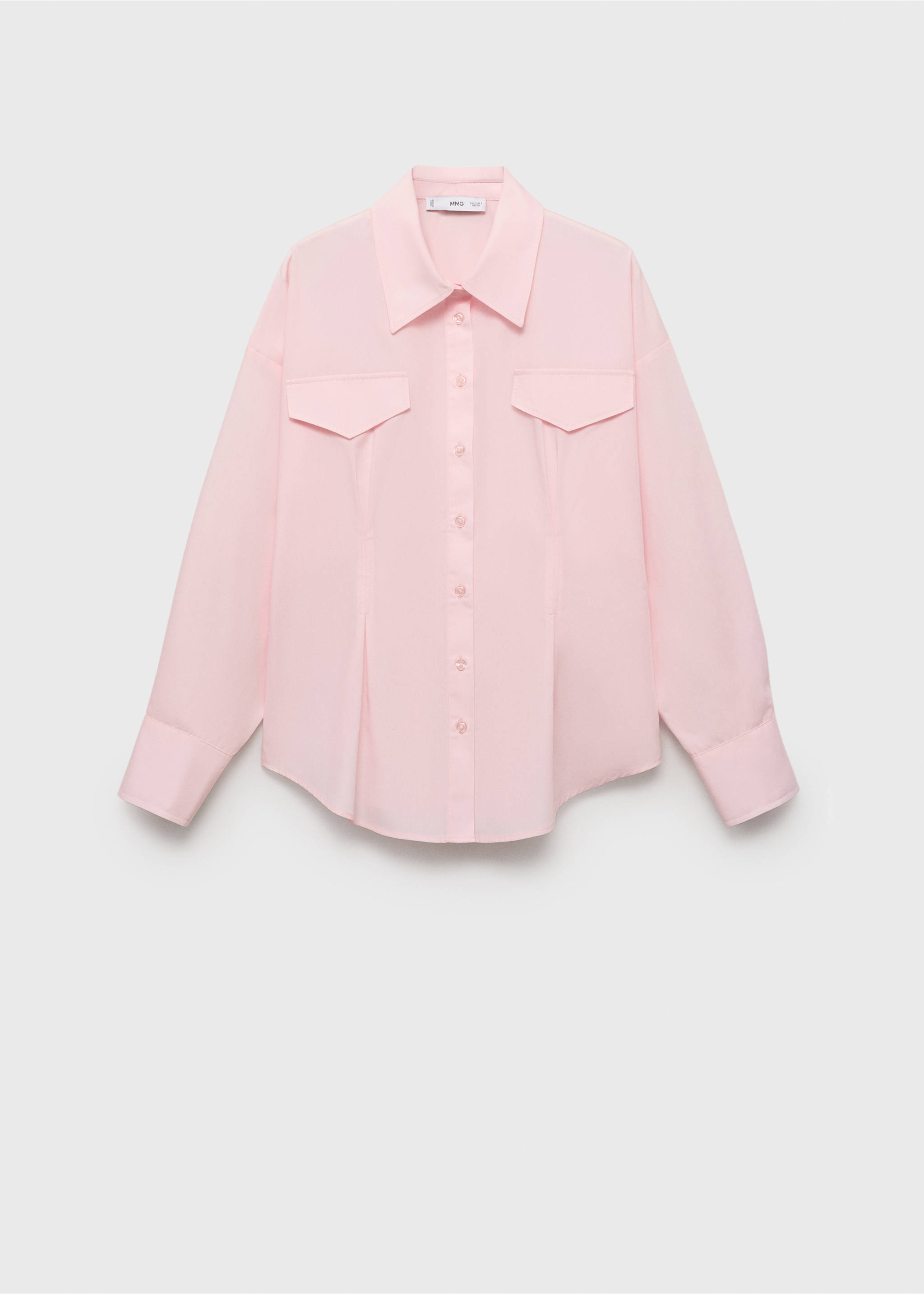 Shirt with pleats and pockets - Article without model, Pink. Ref: 17034093-00.