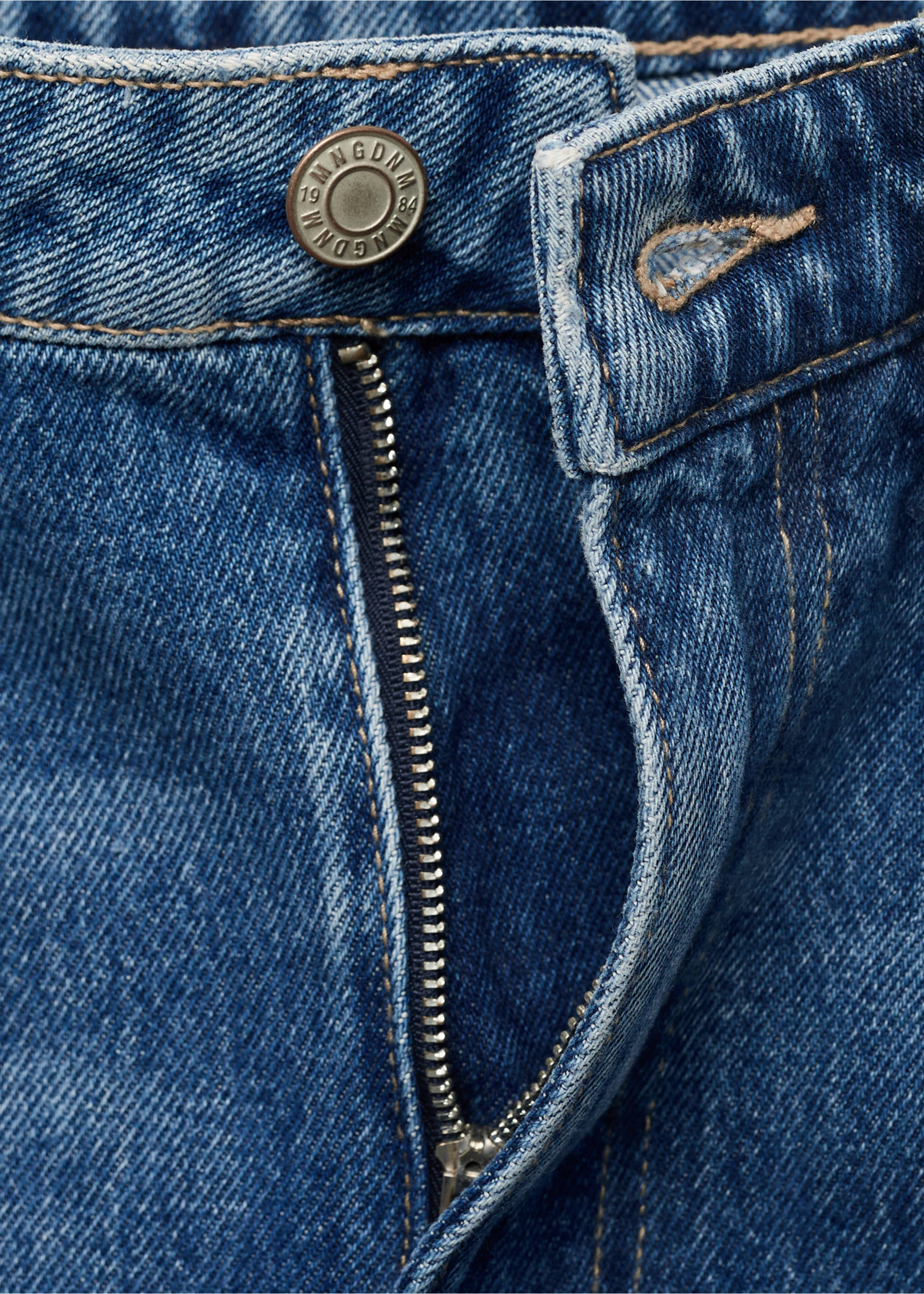 High-waisted barrel jeans - Details of the article 0, Dark Blue. Ref: 17034097-00.
