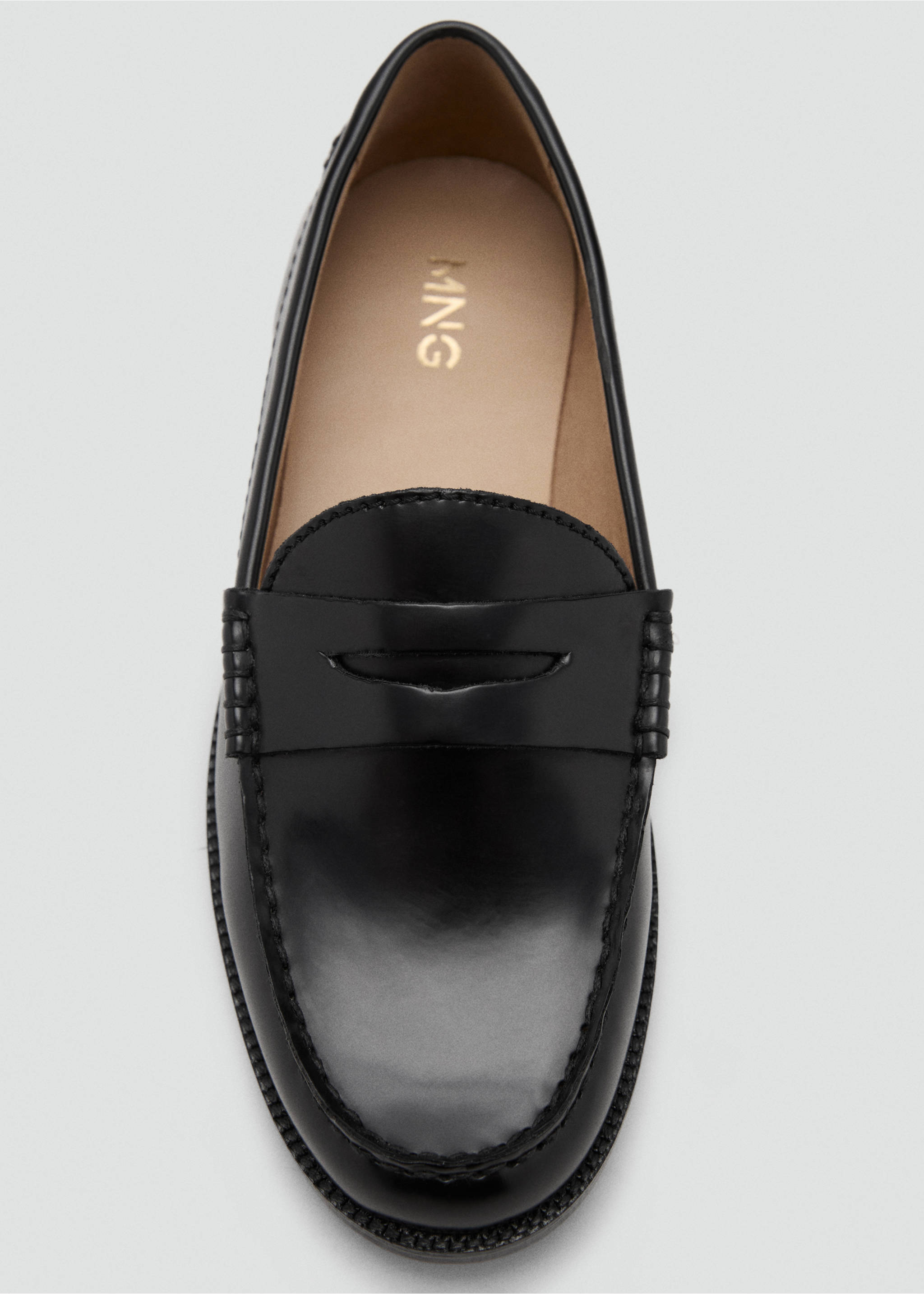 Faux-leather moccasin - Details of the article 3, Black. Ref: 17034098-00.