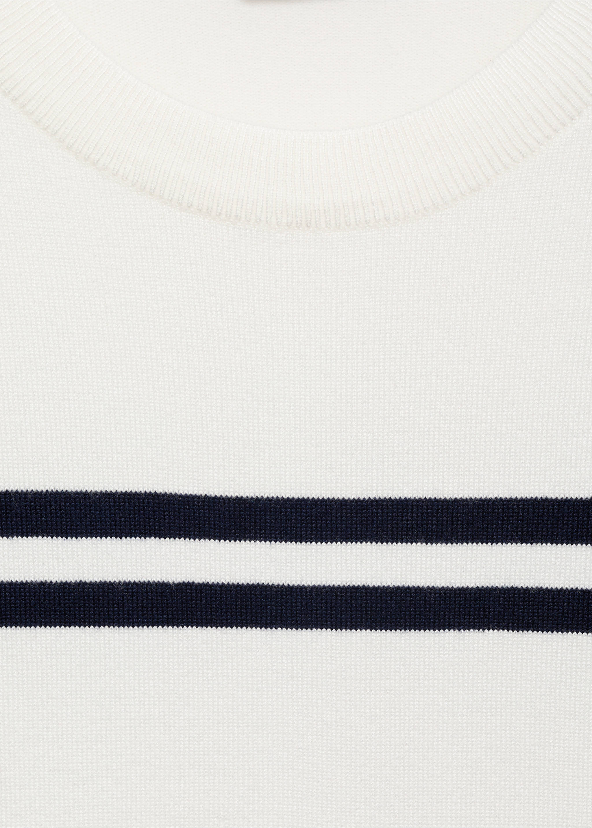 Gestreifter Kurzarm-Pullover - Detail des Artikels 8, Ecru. Ref: 17034099-00.