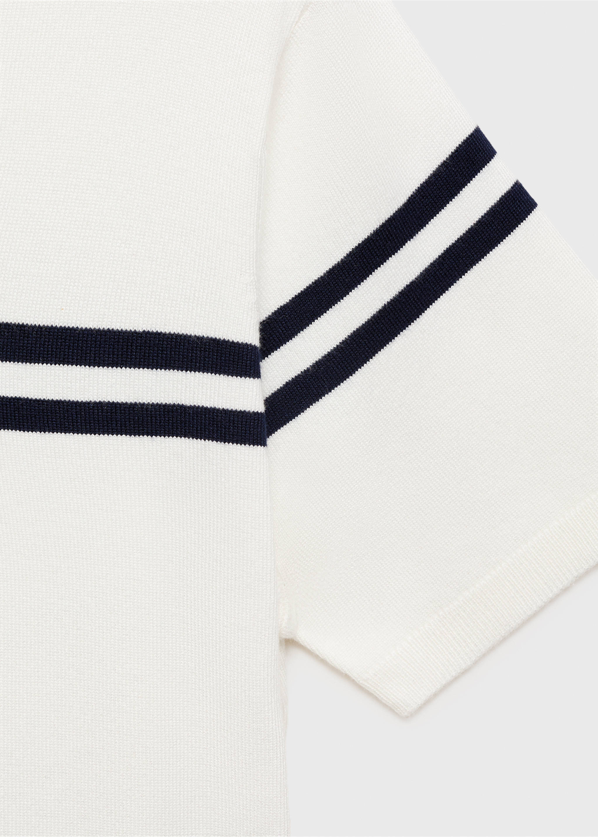 Gestreifter Kurzarm-Pullover - Detail des Artikels 0, Ecru. Ref: 17034099-00.
