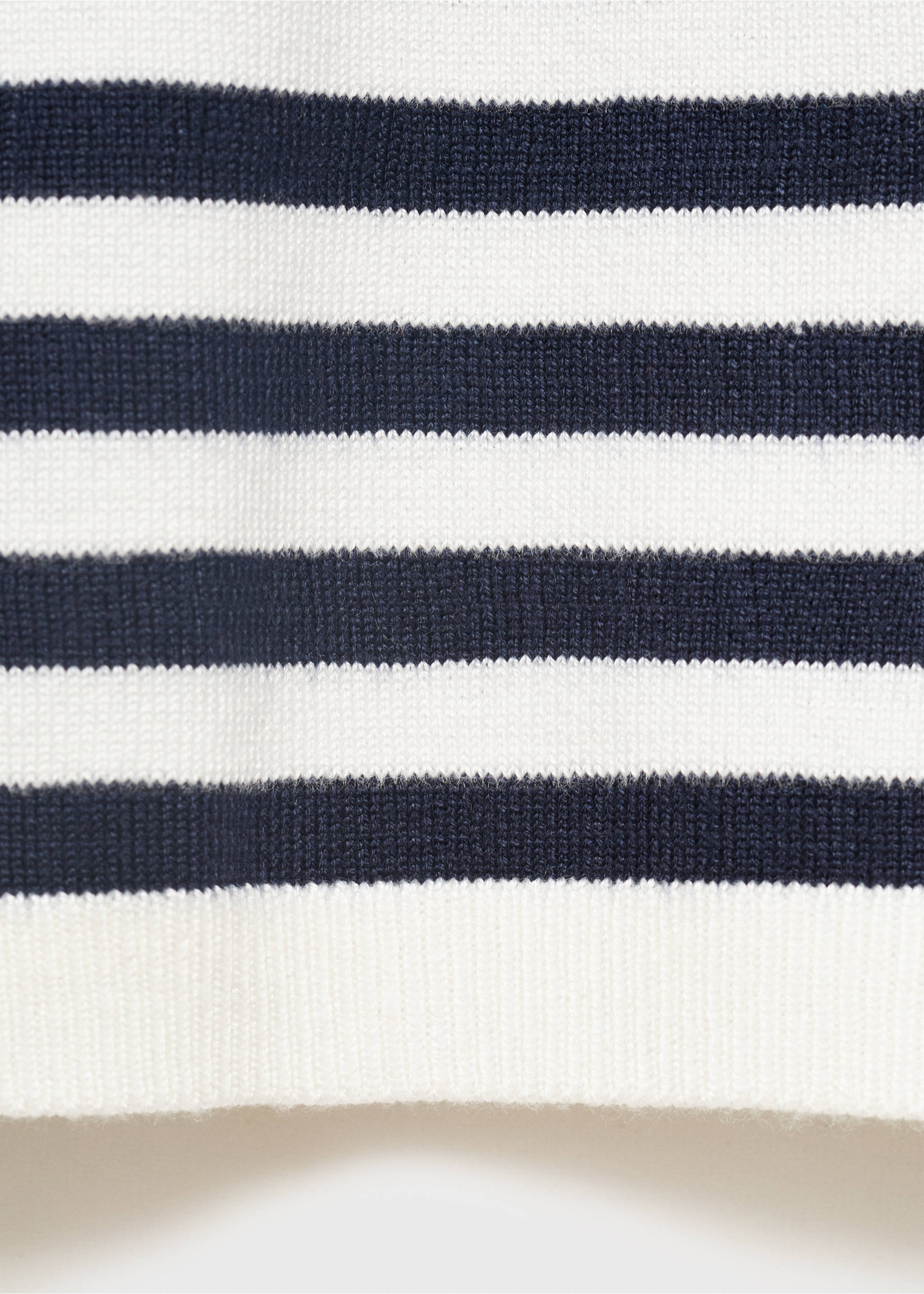 Gestreifter Kurzarm-Pullover - Detail des Artikels 0, Marineblau. Ref: 17034099-00.