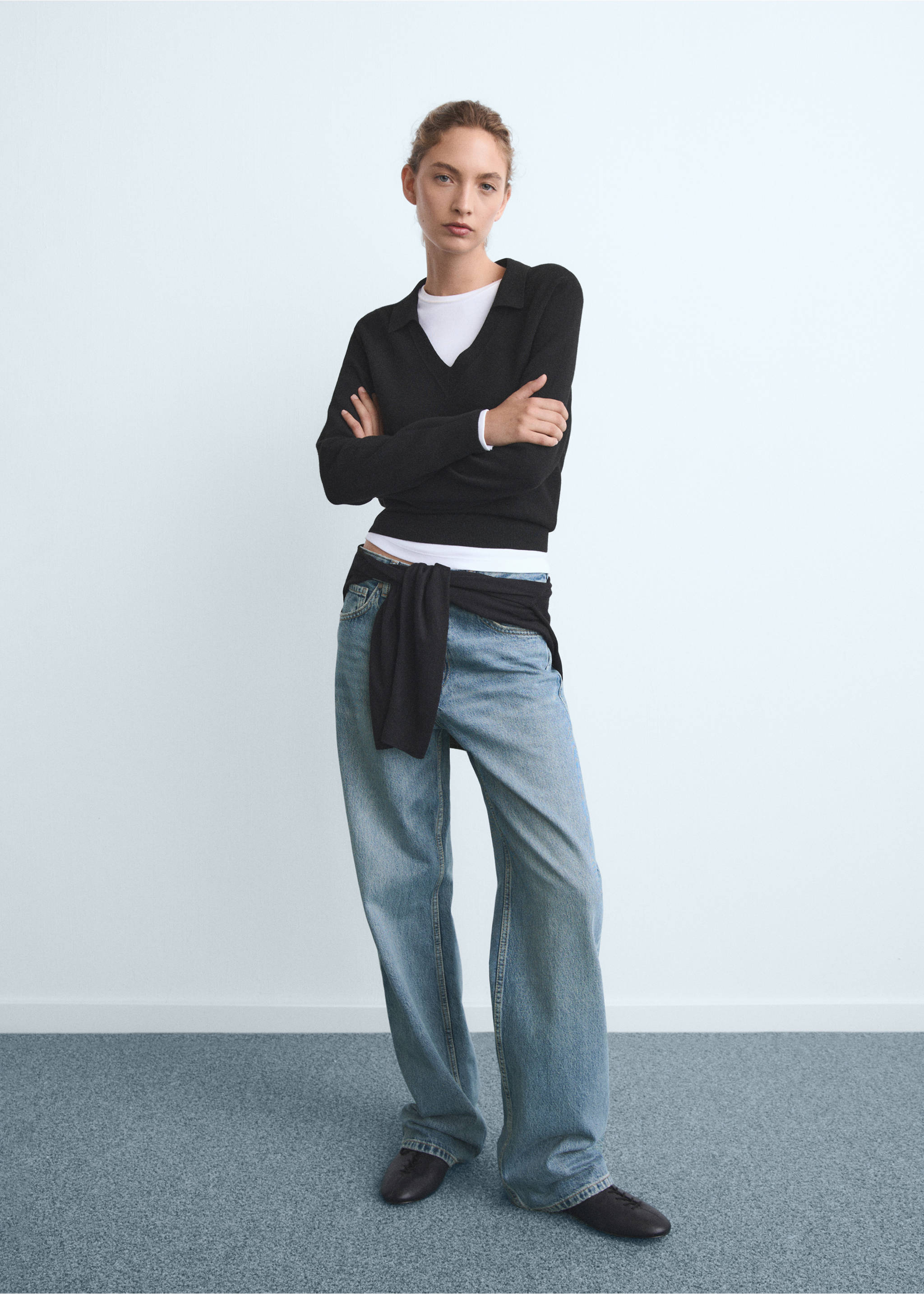 Miami straight-fit mid-rise jeans - Overzichtstekening, Middenblauw. Ref: 17034103-00.
