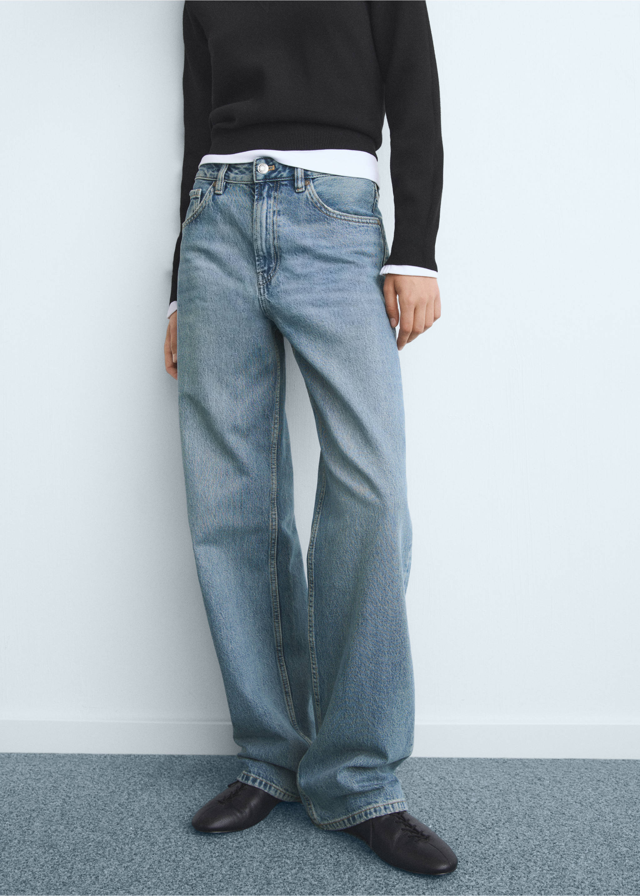Miami straight-fit mid-rise jeans - Middenvlak, Middenblauw. Ref: 17034103-00.