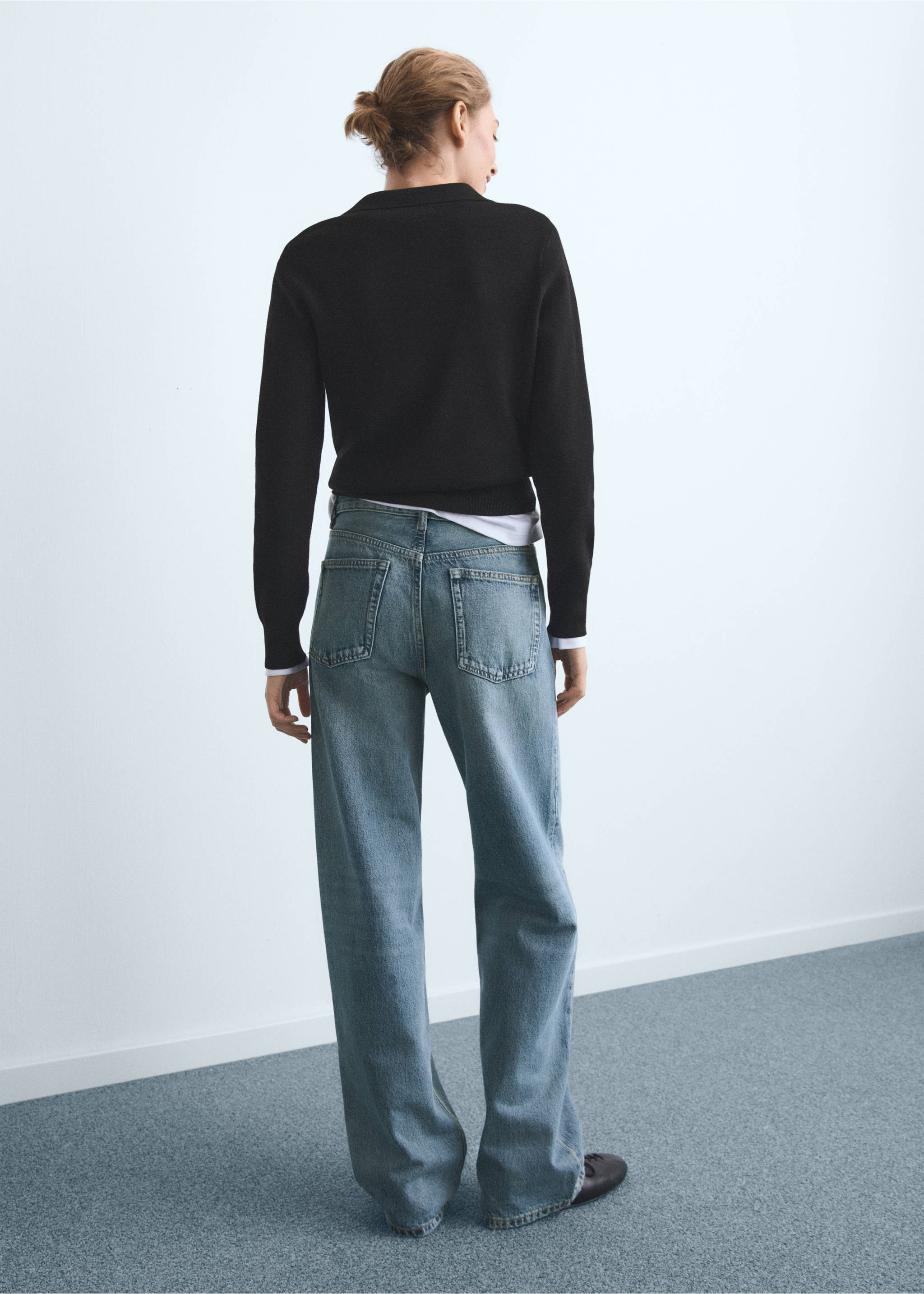 Miami straight-fit mid-rise jeans - Achterkant van het artikel, Middenblauw. Ref: 17034103-00.