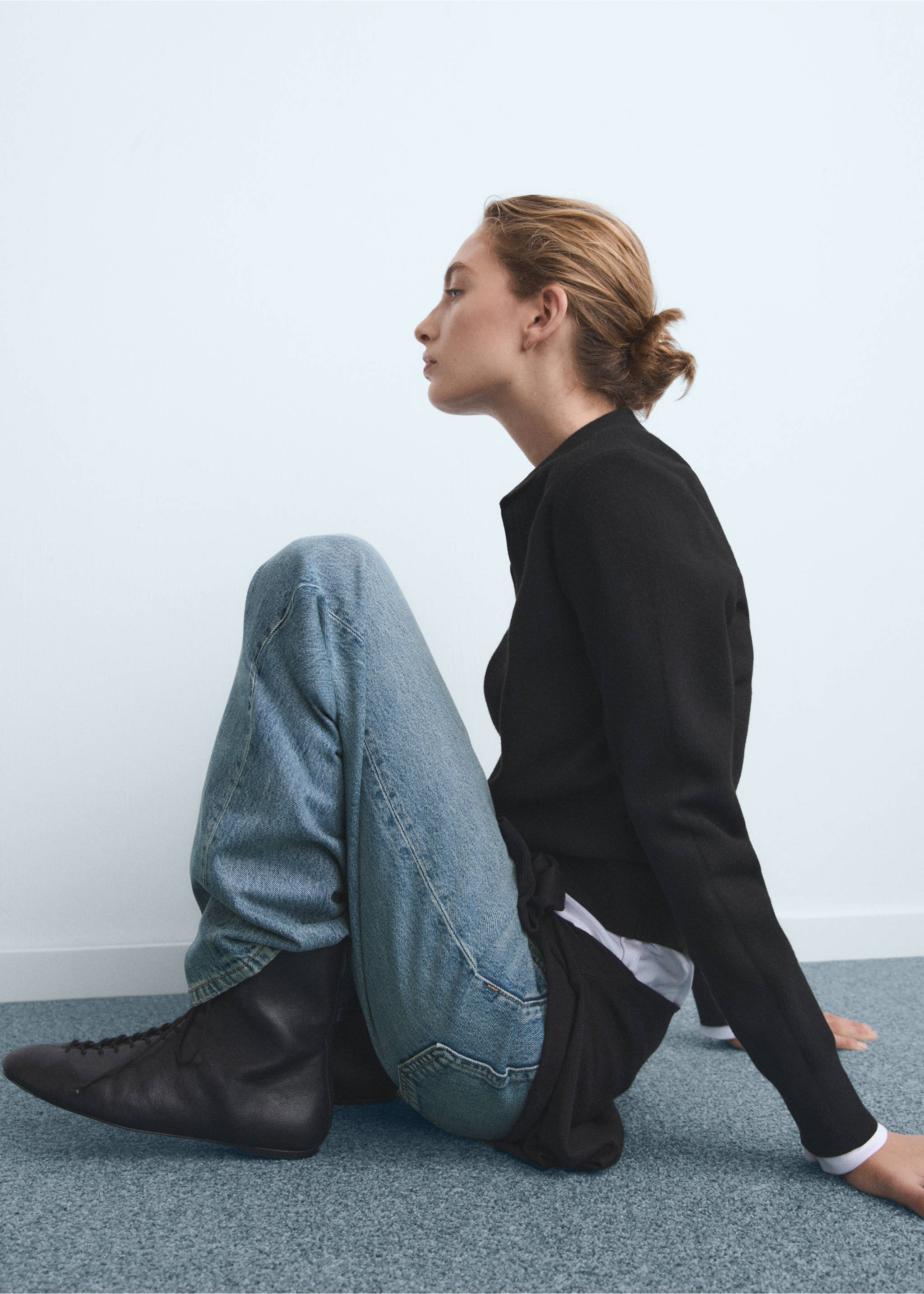 Miami straight-fit mid-rise jeans - Detail van het artikel 2, Middenblauw. Ref: 17034103-00.