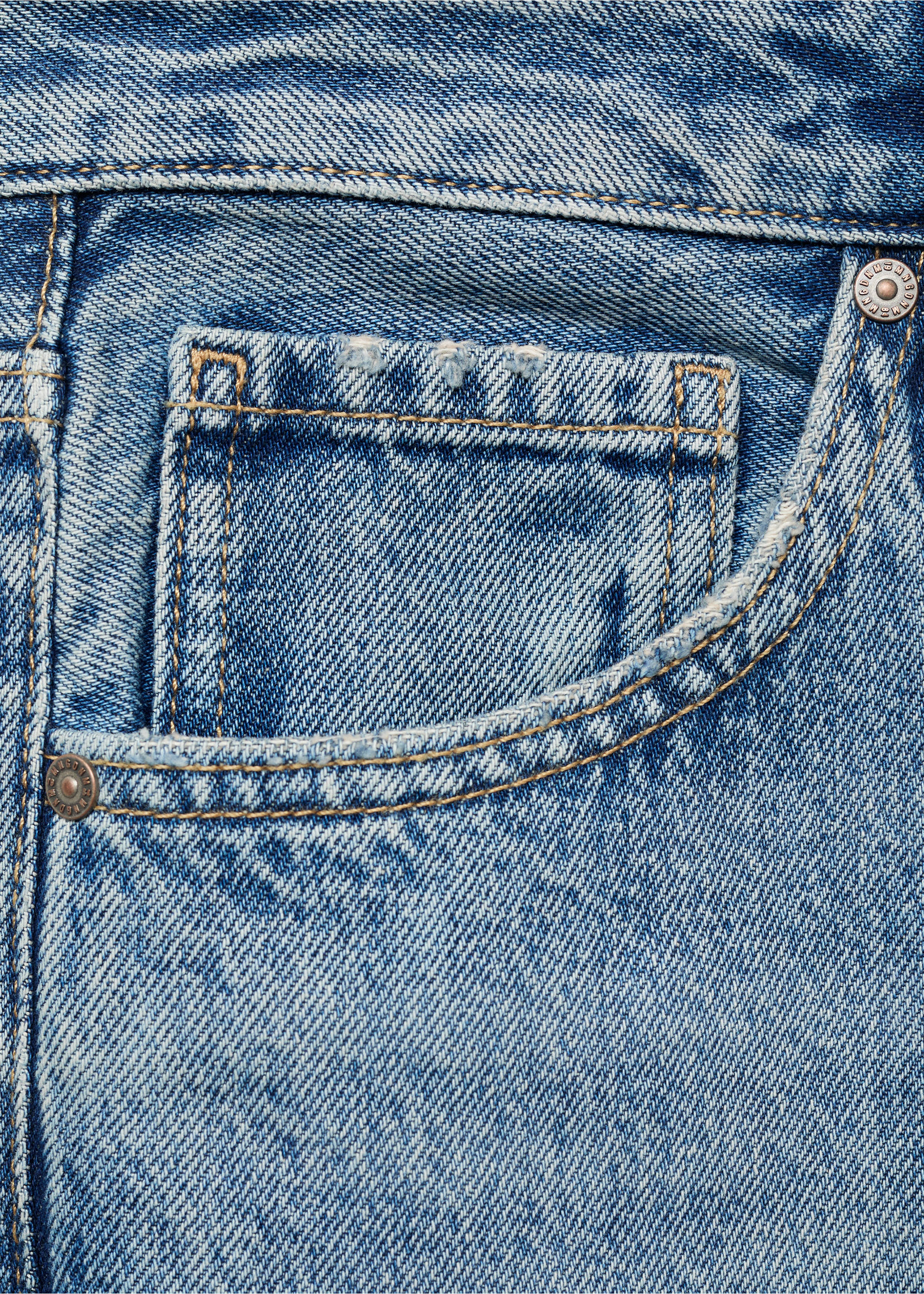 Miami straight-fit mid-rise jeans - Detail van het artikel 0, Middenblauw. Ref: 17034103-00.