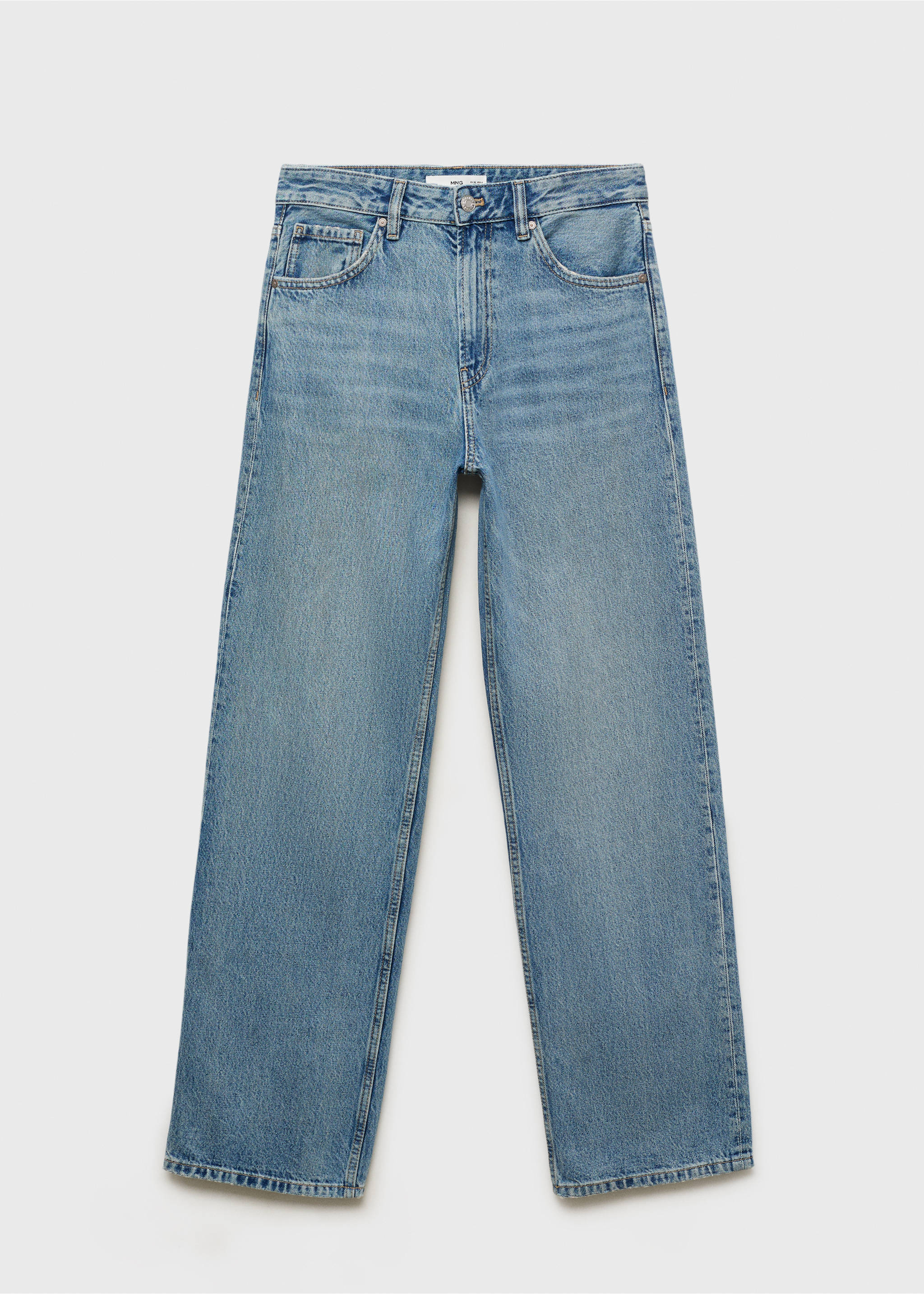 Miami straight-fit mid-rise jeans - Artikel zonder model, Middenblauw. Ref: 17034103-00.