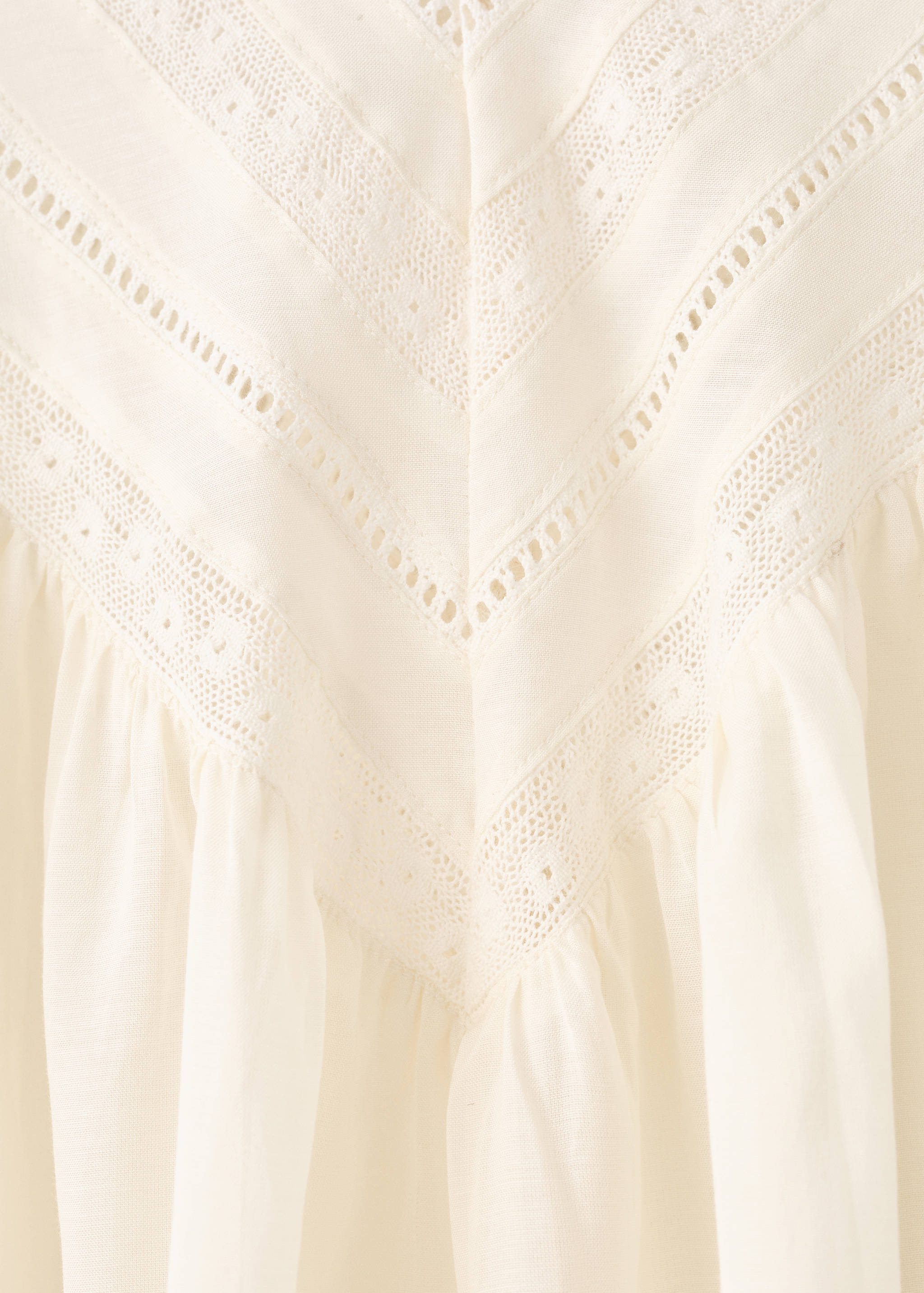 Chemise de nuit coton dentelle et plis nervurés - Détail de l'article 0