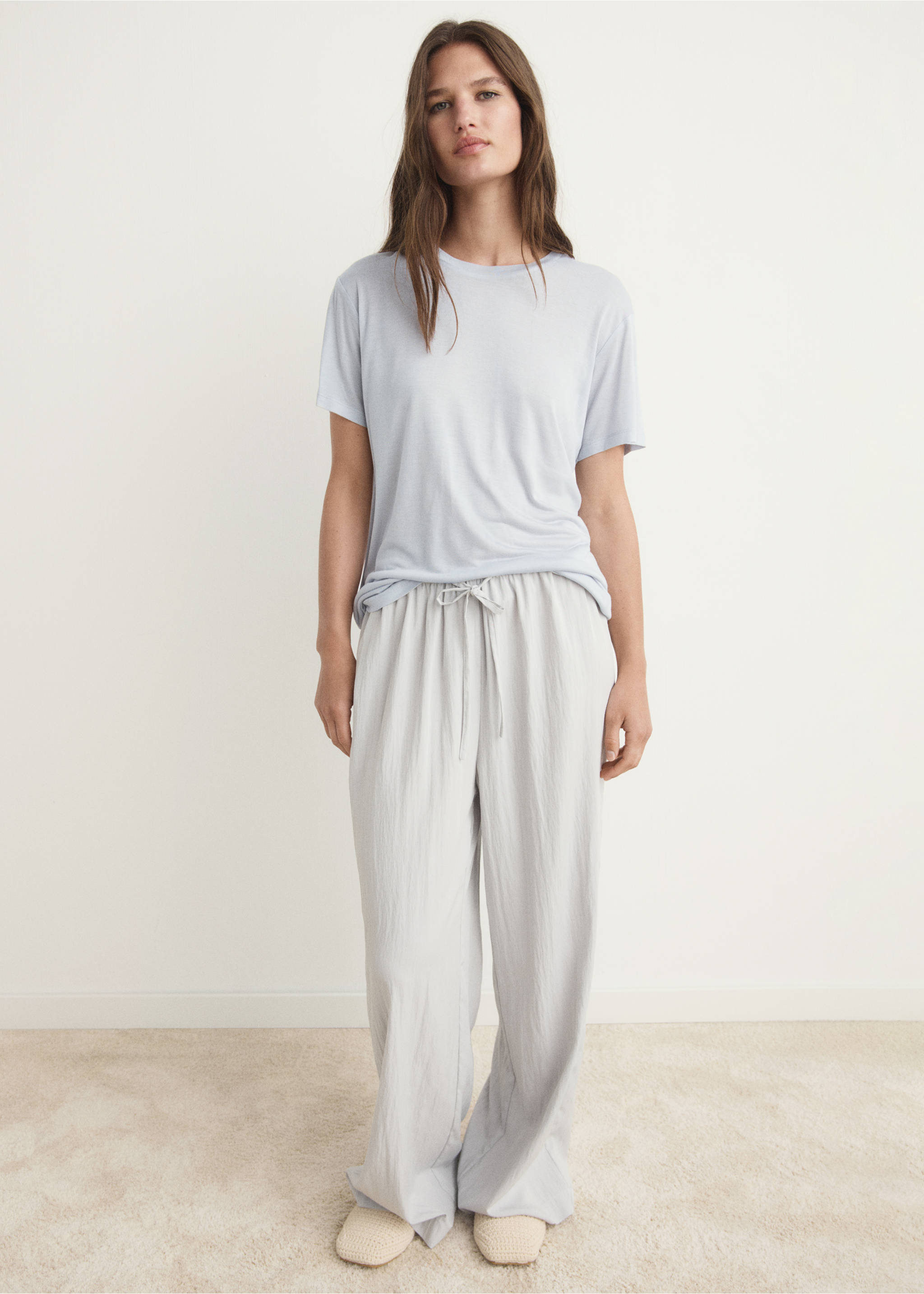 Garment washed t-shirt - General plane, Light/Pastel Grey. Ref: 17034105-00.