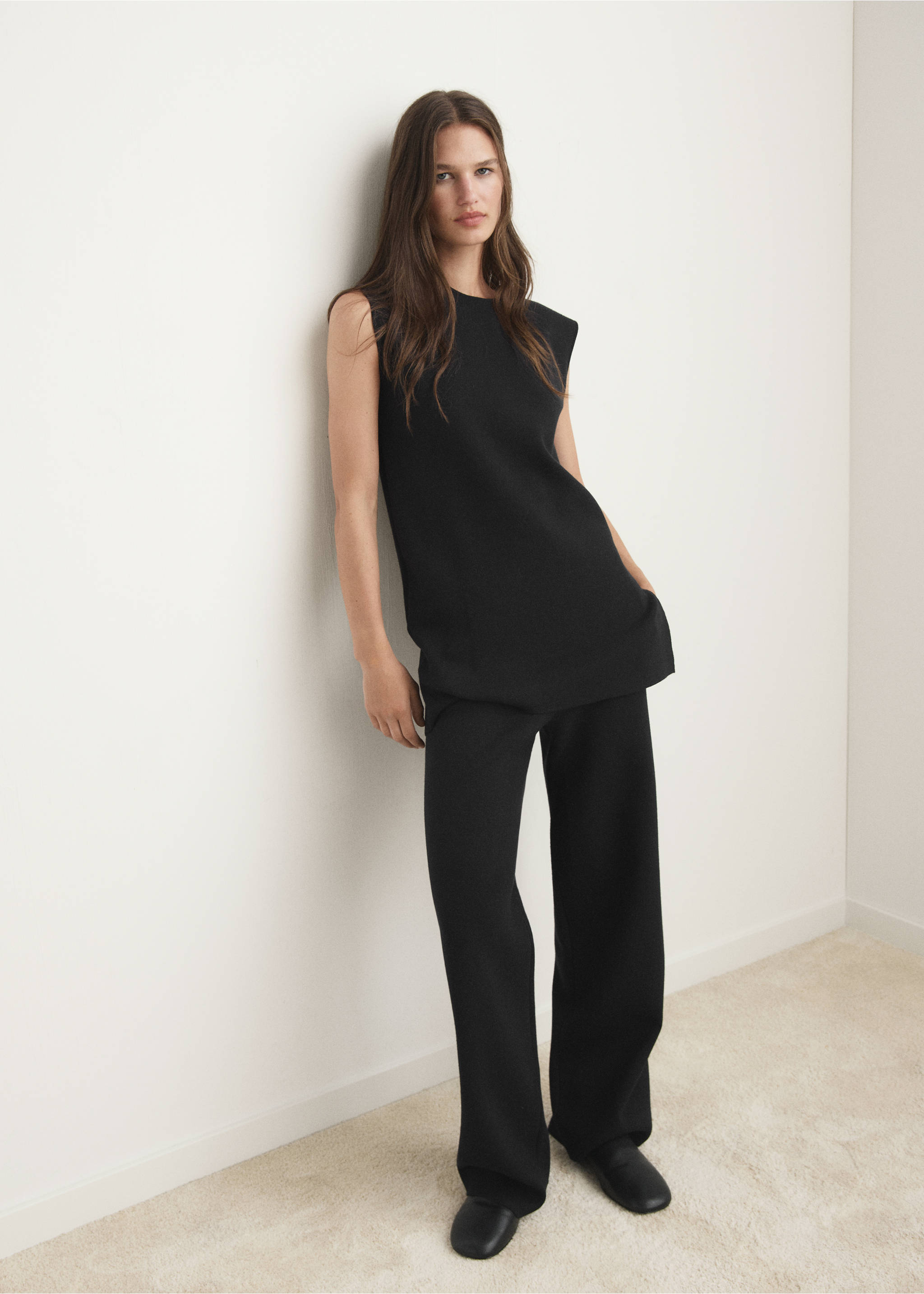 Milano fabric pyjama trousers - General plane, Black. Ref: 17034107-00.