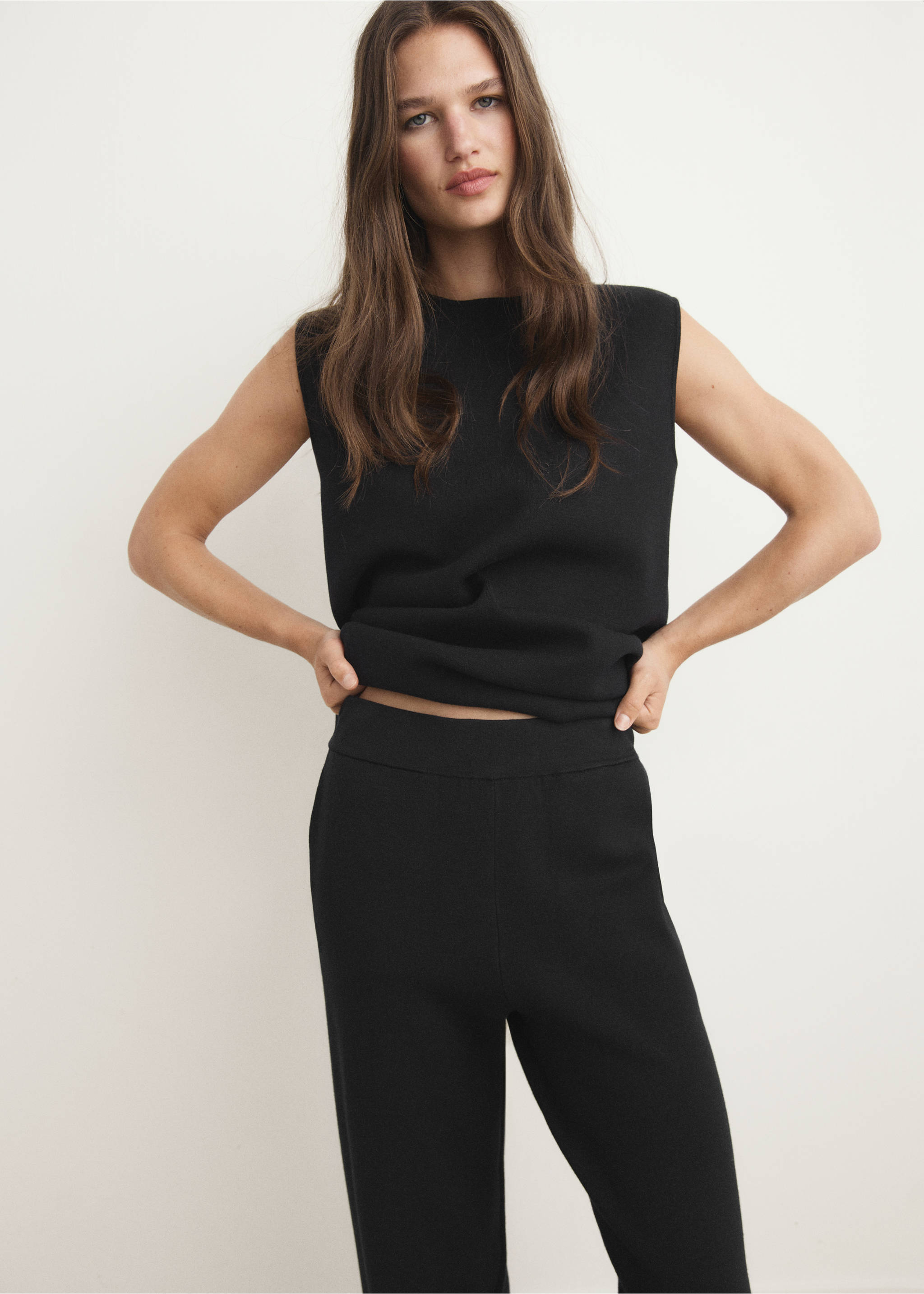 Milano fabric pyjama trousers - Details of the article 1, Black. Ref: 17034107-00.