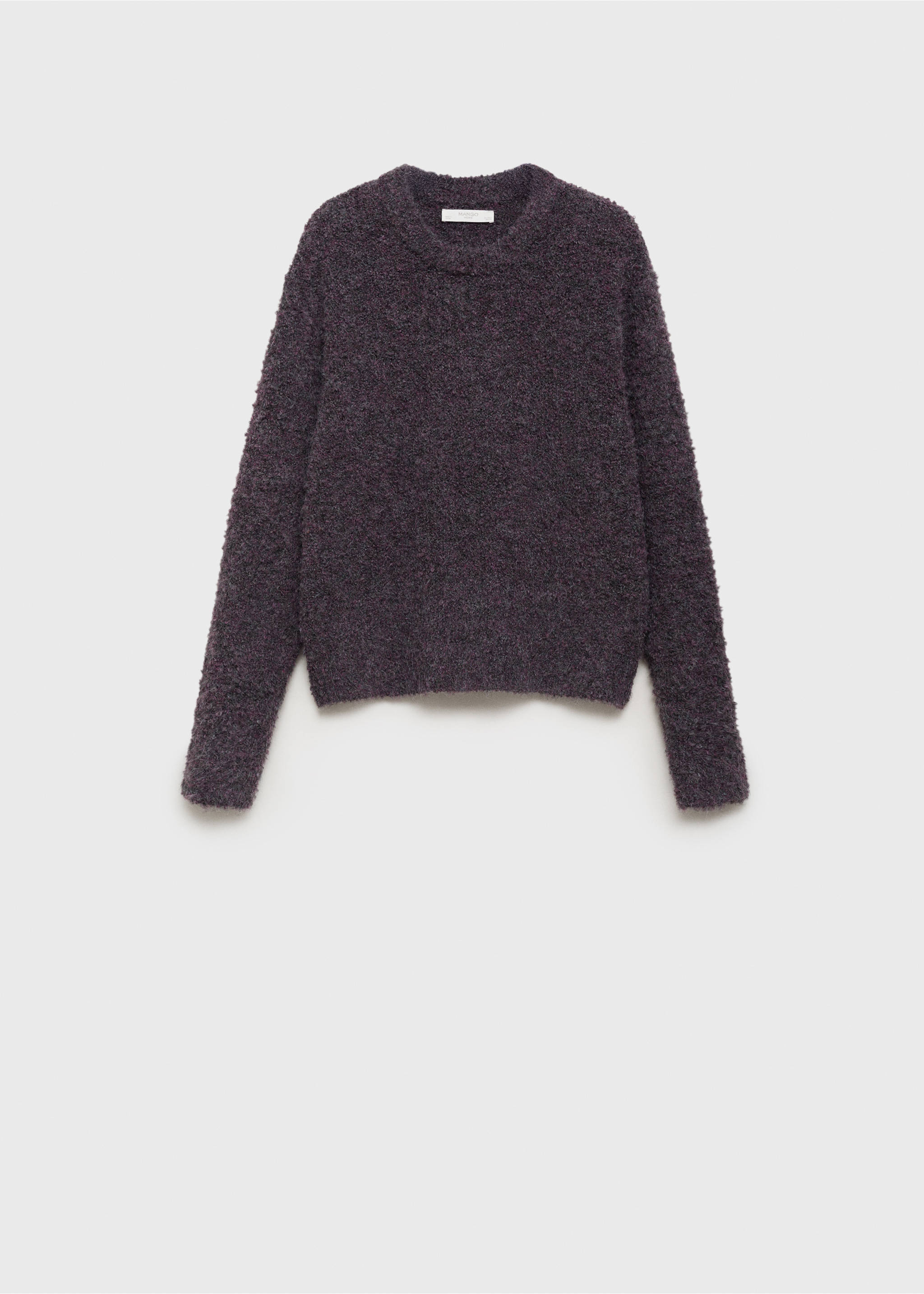 Round-neck bouclé sweater - Article without model, Dark Red. Ref: 17034108-00.