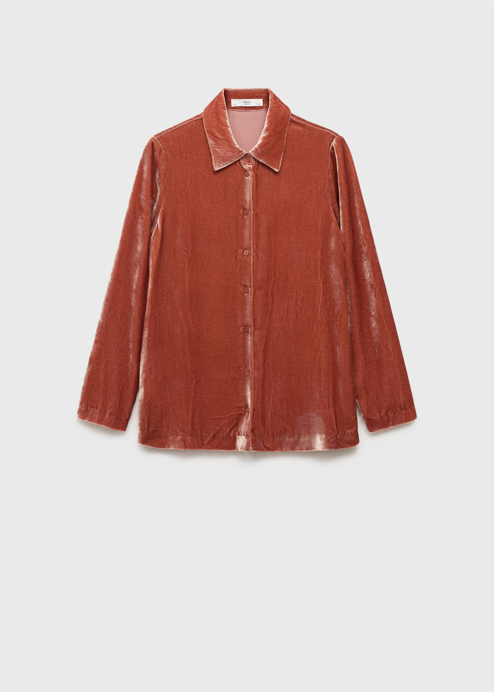 Camisa velvet seda - Article sense model, Taronja torrat. Ref: 17034110-00.
