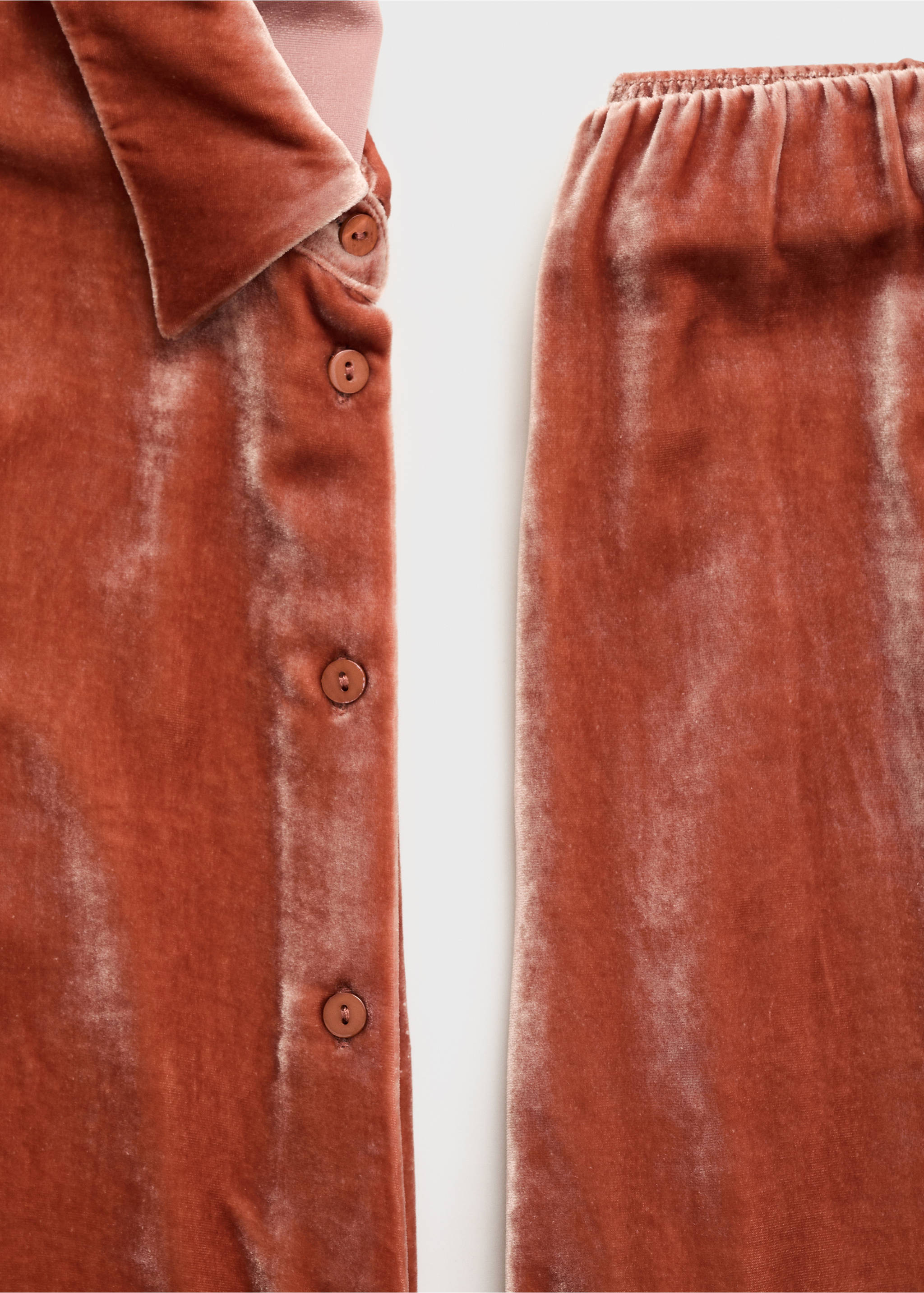 Camisa velvet seda - Detall de l'article 0, Taronja torrat. Ref: 17034110-00.