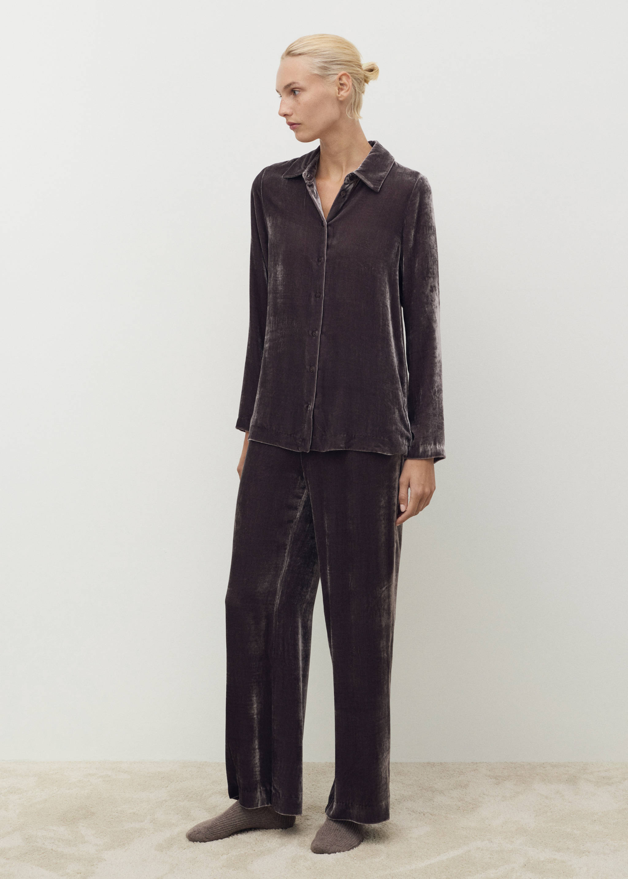 Camisa velvet seda - Pla general