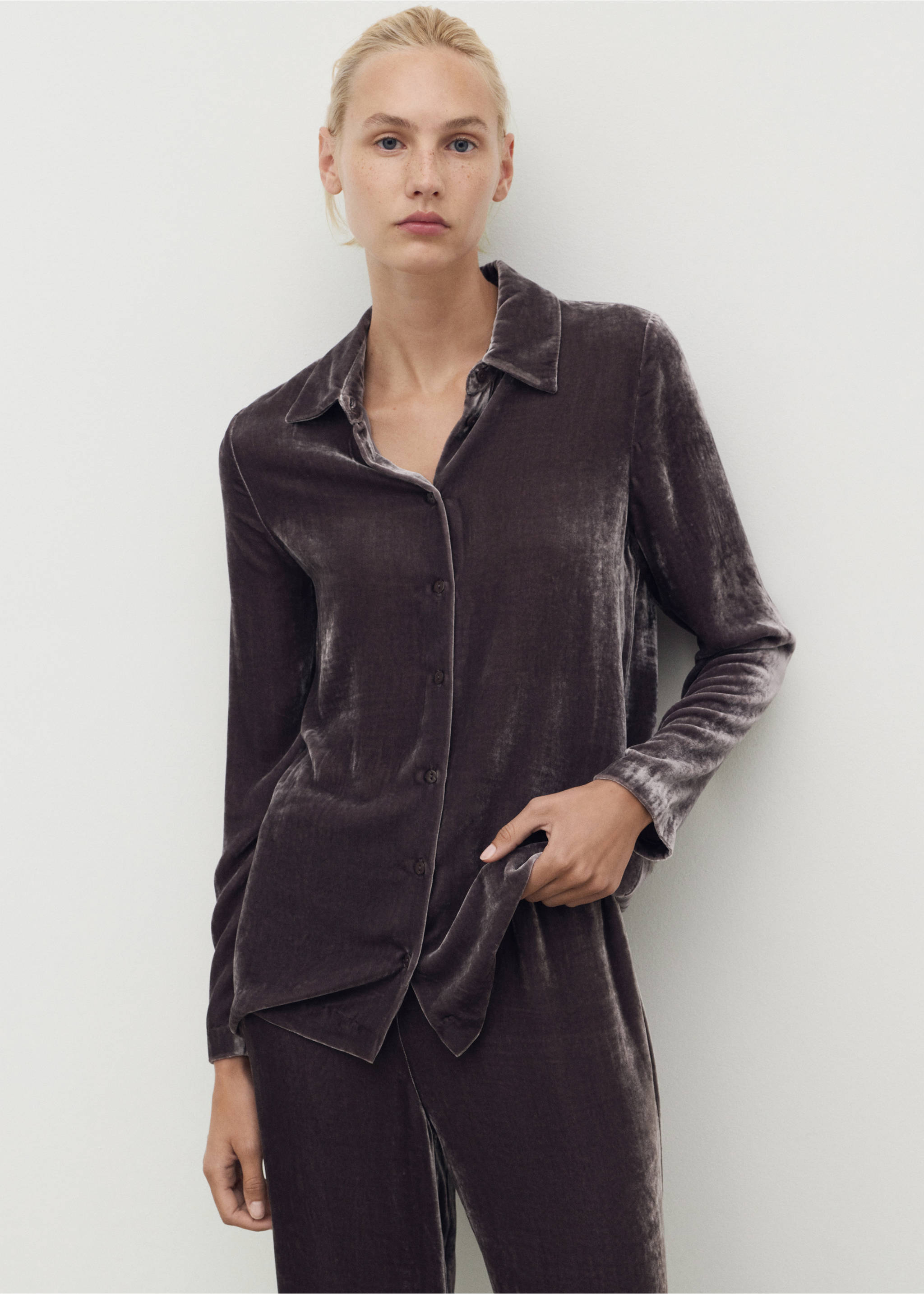 Camisa velvet seda - Pla mig, Mora. Ref: 17034110-00.