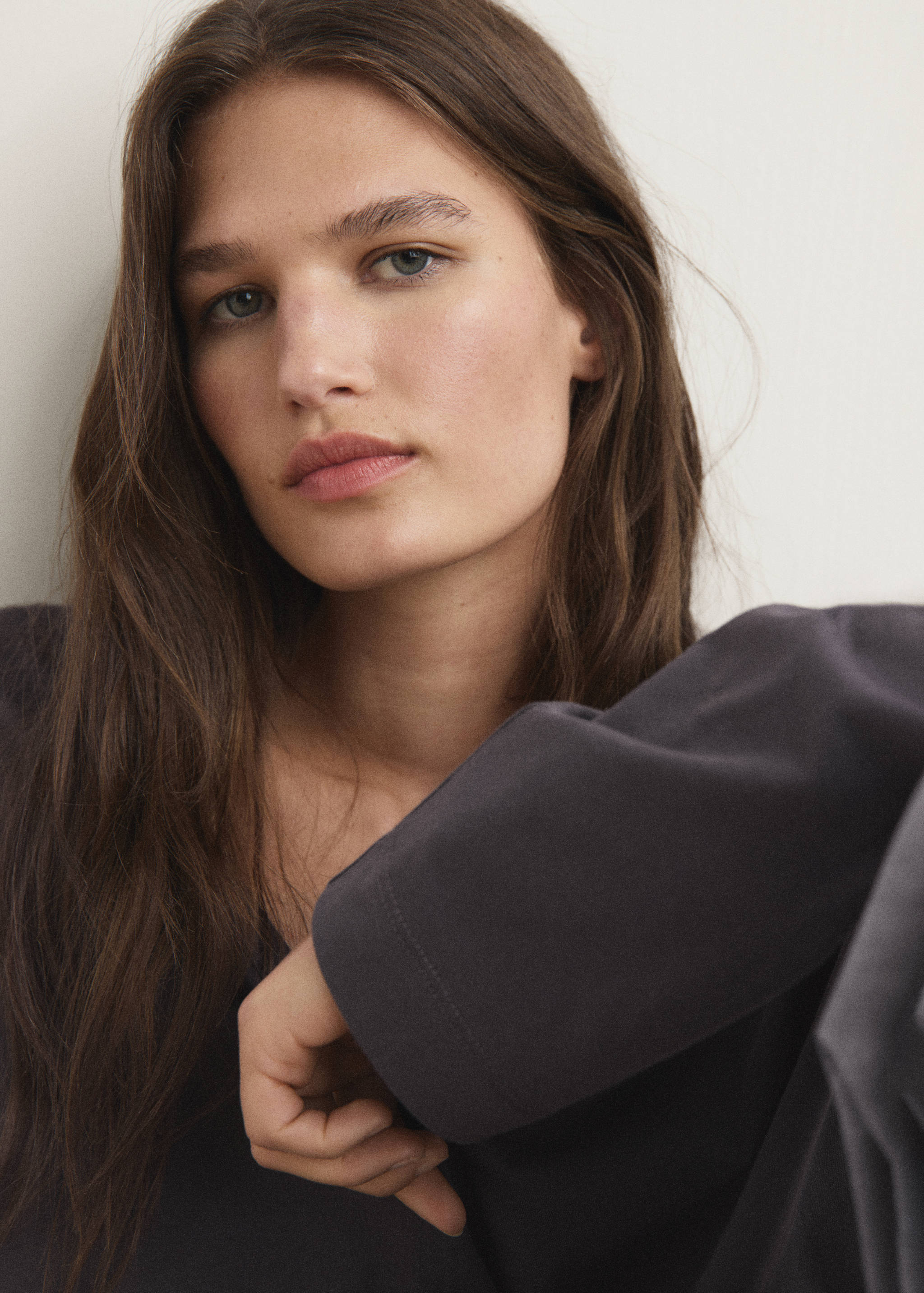 Cotton pyjama t-shirt with sleeve detail - Details of the article 1