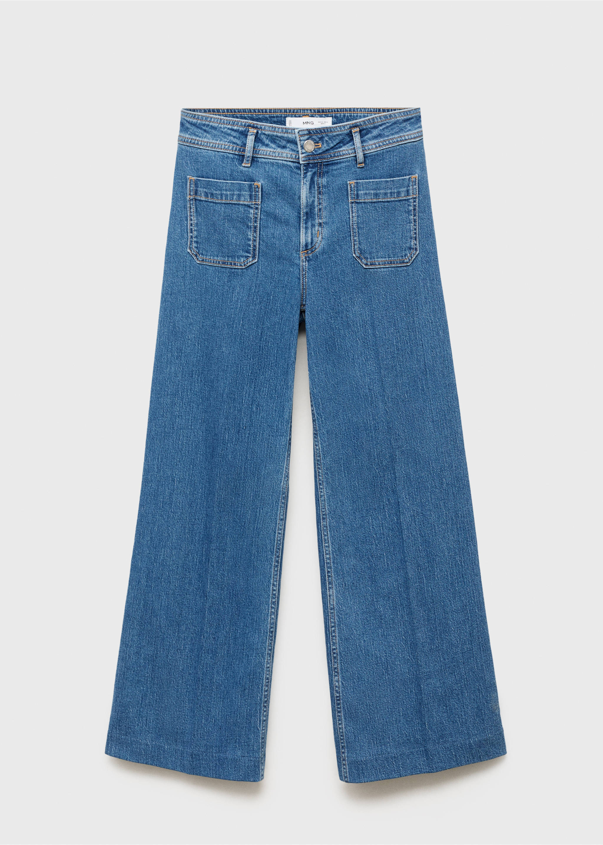 Wide leg jeans with pockets - Article without model, Medium Blue. Ref: 17034113-00.