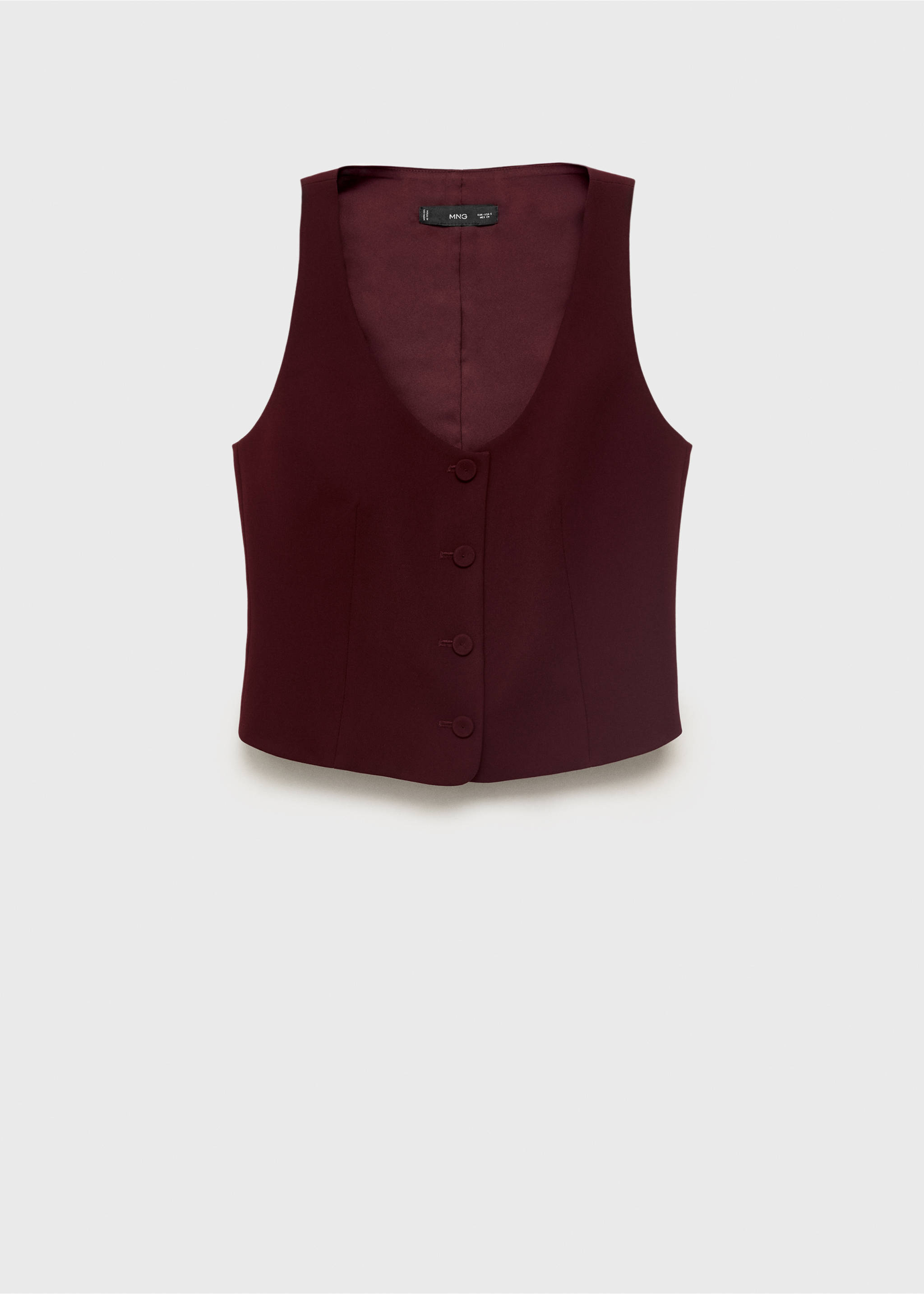 Suit waistcoat with buttons - Article without model, Maroon. Ref: 17034119-00.