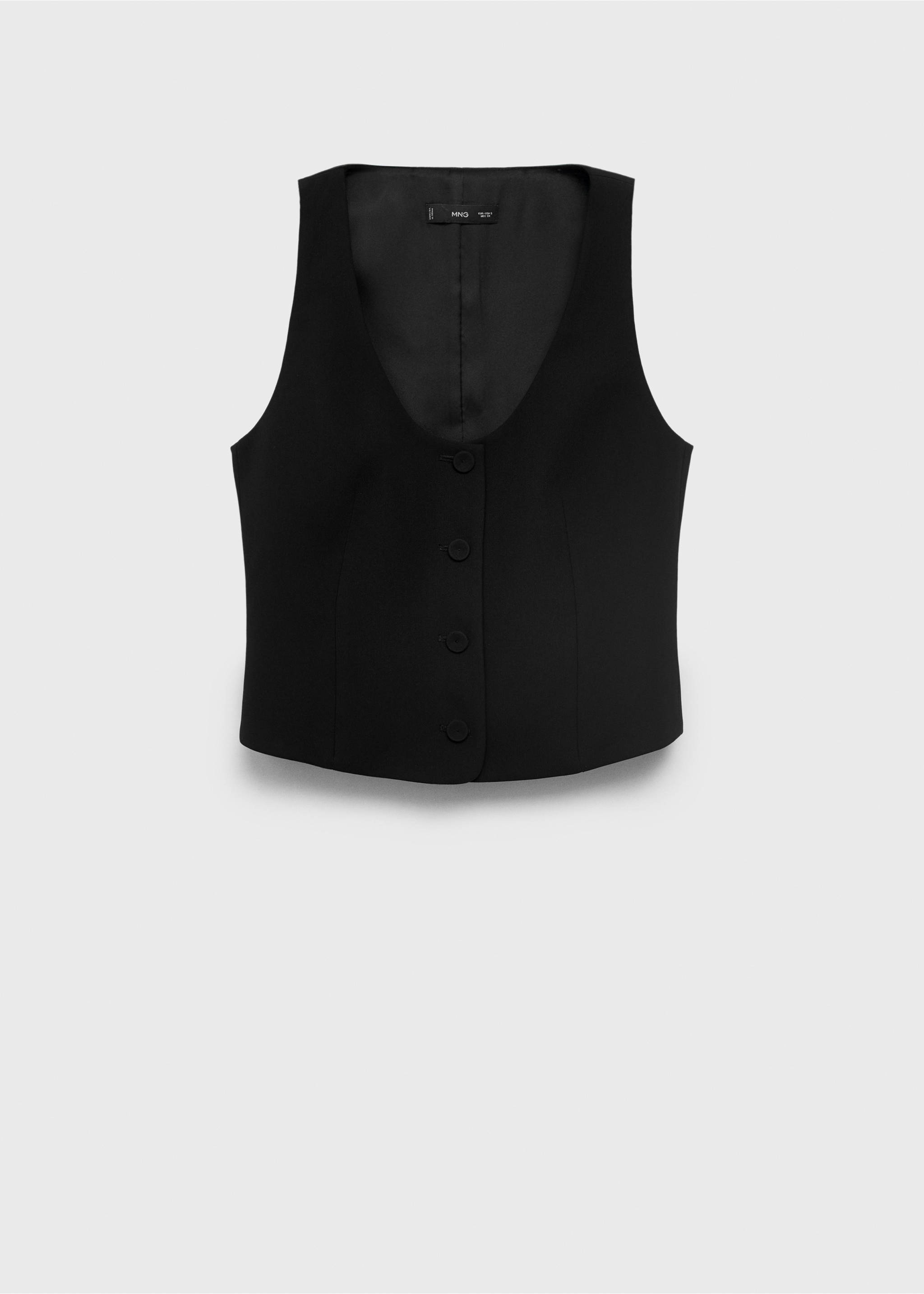 Suit waistcoat with buttons - Article without model, Black. Ref: 17034119-00.