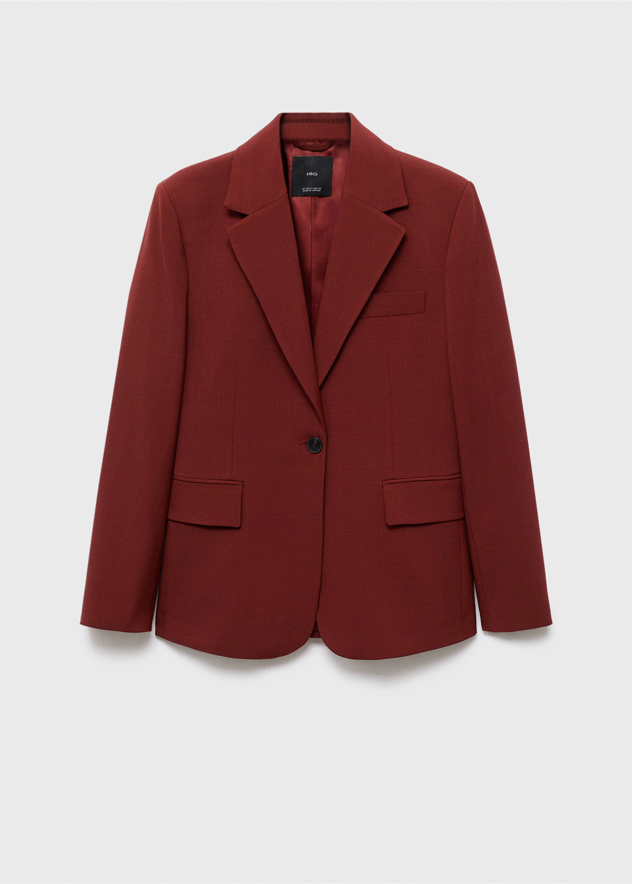 Straight-fit suit blazer - Article without model, Dark Orange. Ref: 17034121-00.