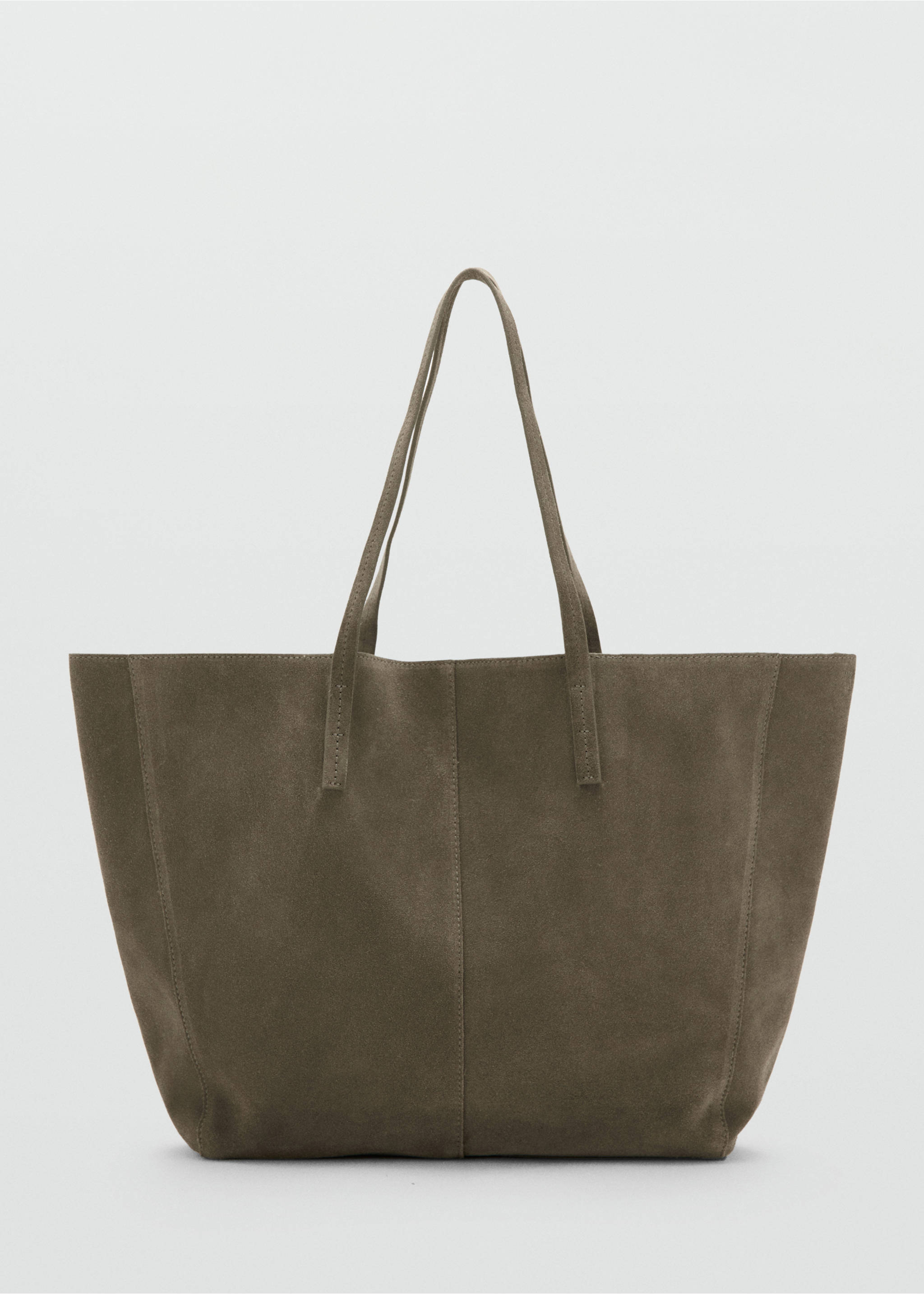 Suede shopper bag - Article without model, Khaki. Ref: 17034123-00.