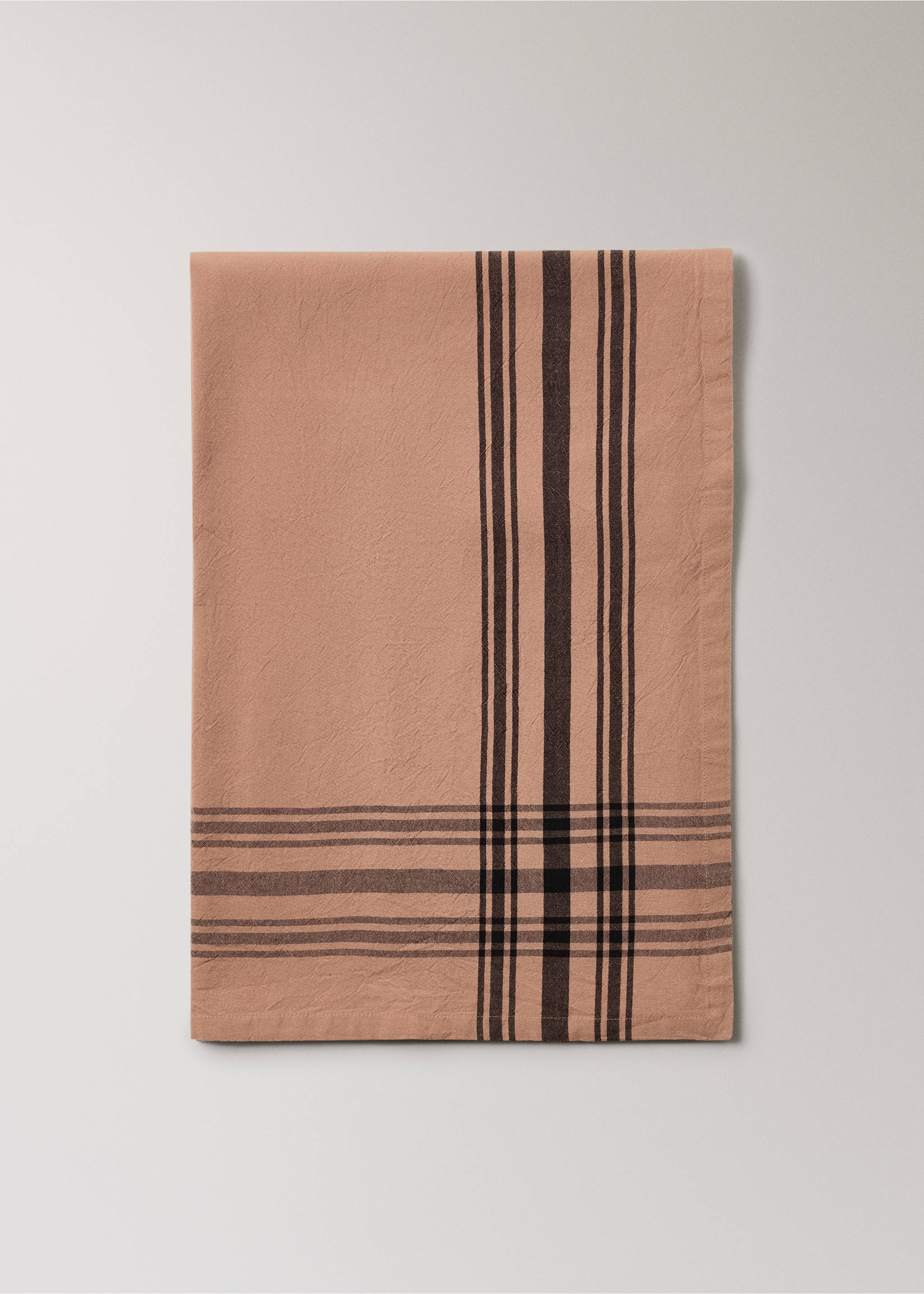 Cotton striped tablecloth for 6 to 8 diners - Article without model, Burnt Orange. Ref: 17034125-00.