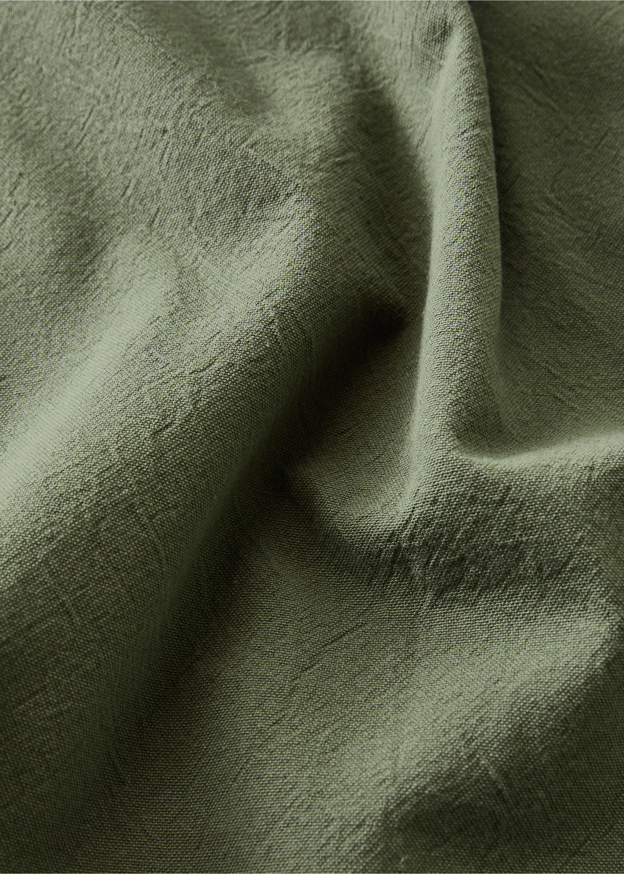 Cotton striped tablecloth for 6 to 8 diners - Details of the article 1, Medium Green. Ref: 17034125-00.