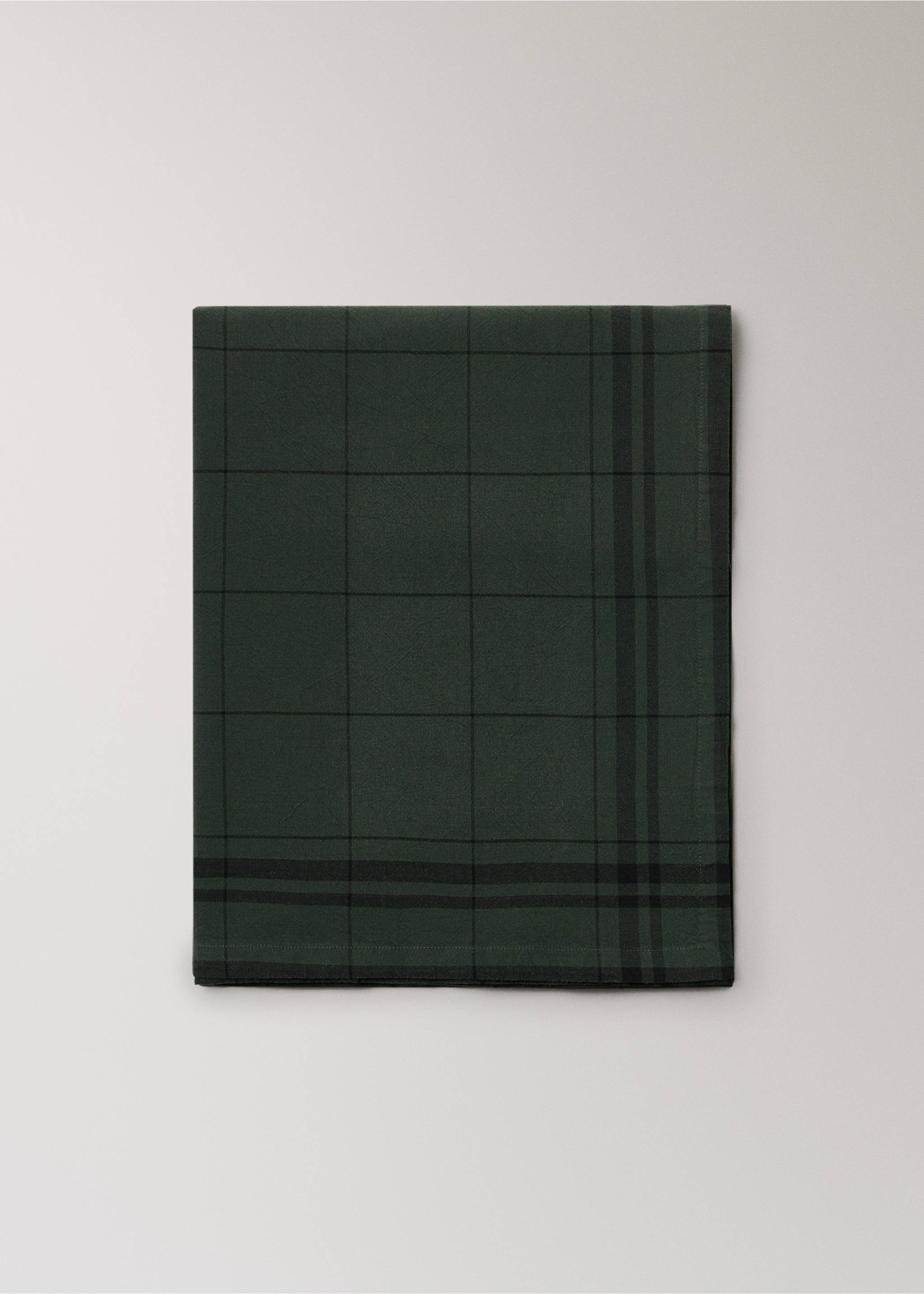 Overdyed cotton check tablecloth for 6 to 8 diners - Article without model, Khaki. Ref: 17034127-00.