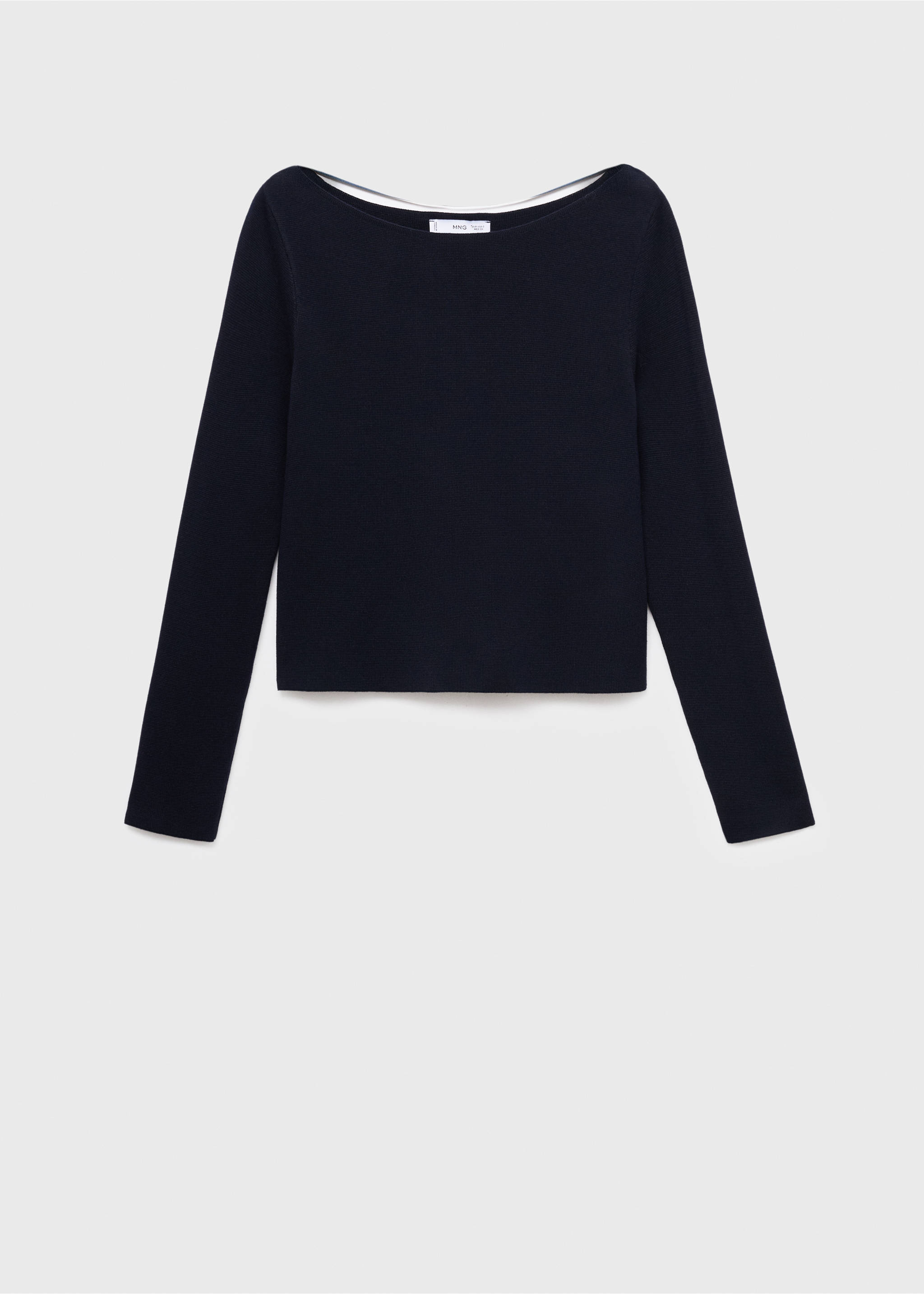 Fine-knit boat-neck sweater - Article without model, Dark Navy. Ref: 17034139-00.
